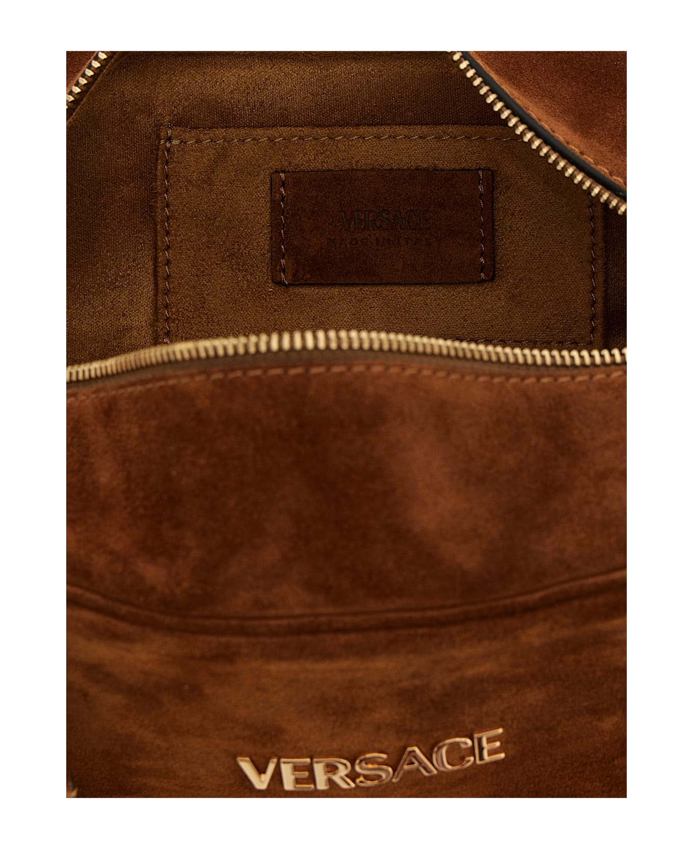 Versace Suede Shoulder Bag - Brown