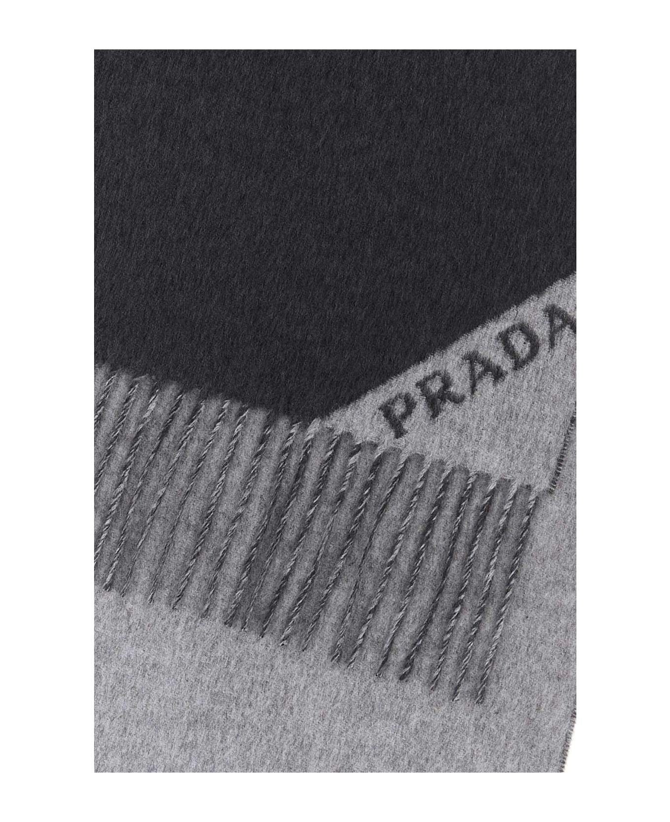 Prada Charcoal Cashmere Scarf - EMATITE+GRIGIO