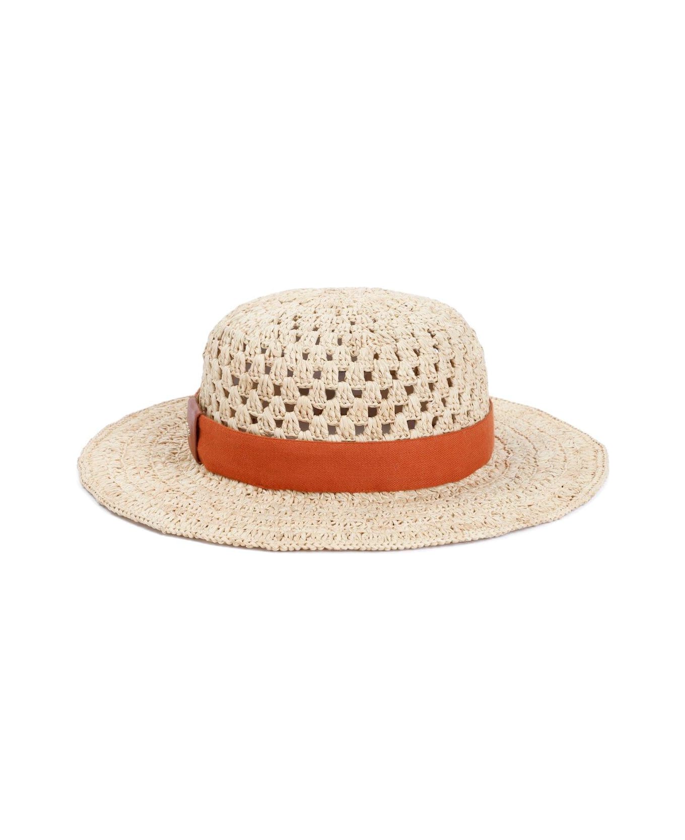 Chloé Crochet Raffia Hat - Beige 帽子