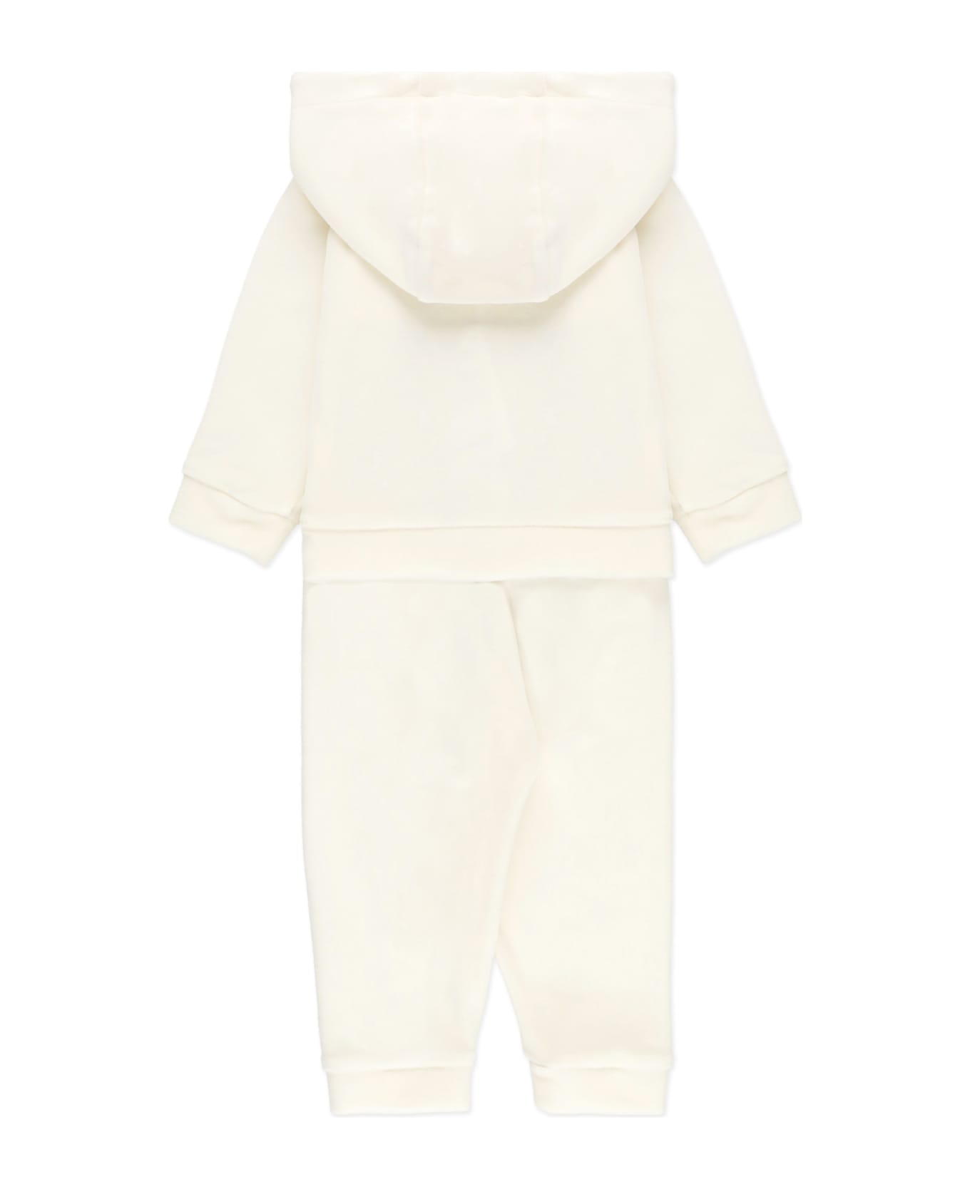 Moncler Two-piece Jumpsuit With Logo - Ivory