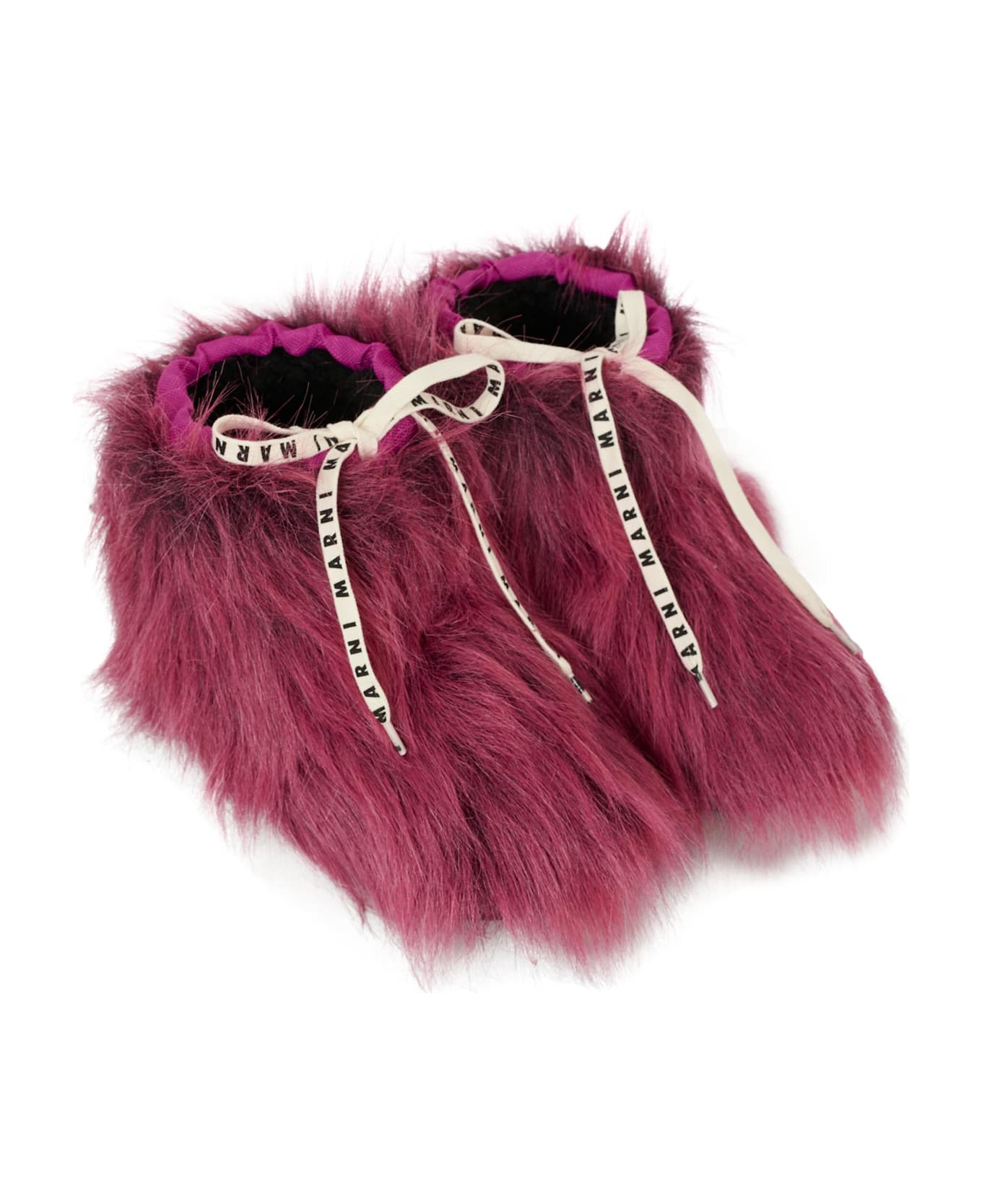 Marni Fuchsia Ankle Boots For Girl With Logo - Fuchsia
