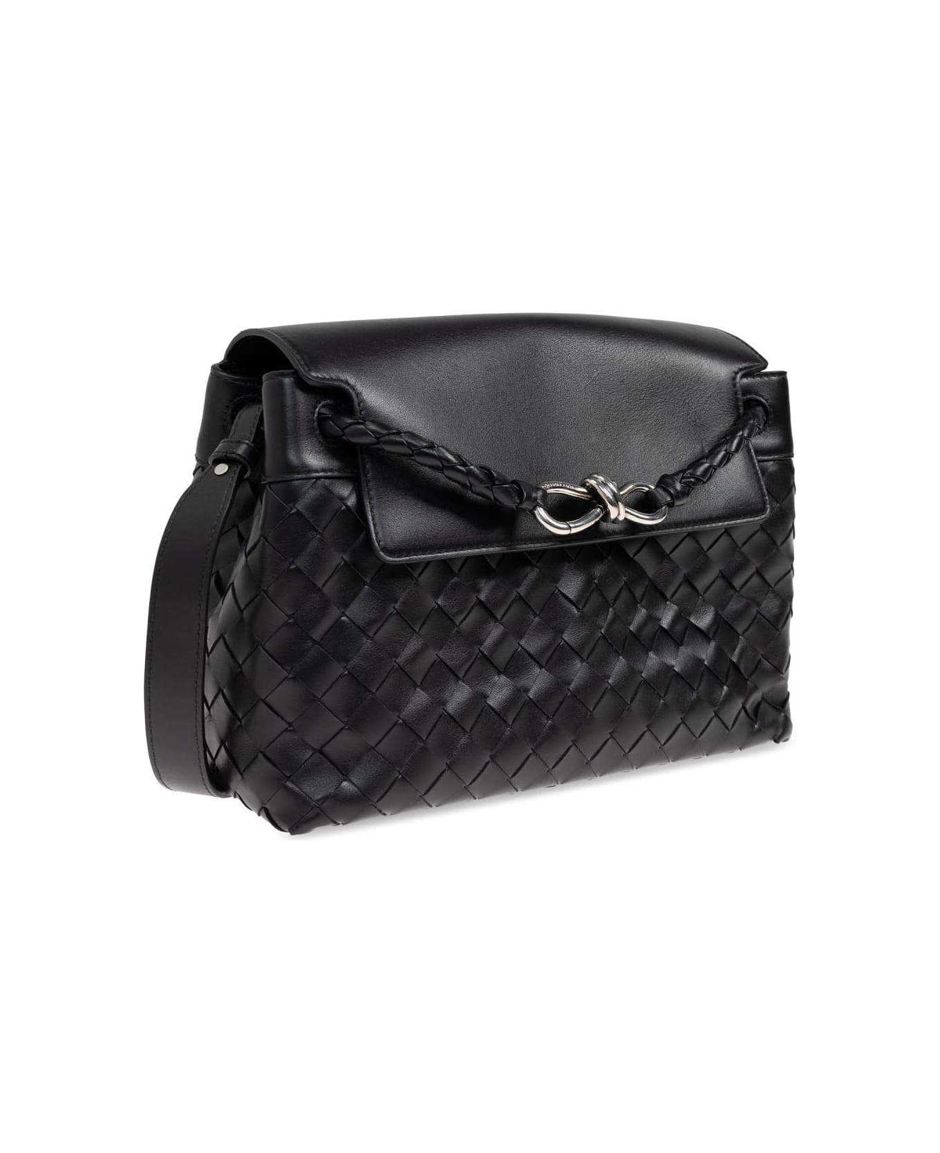 Bottega Veneta Black Leather Crossbody Bag - Black