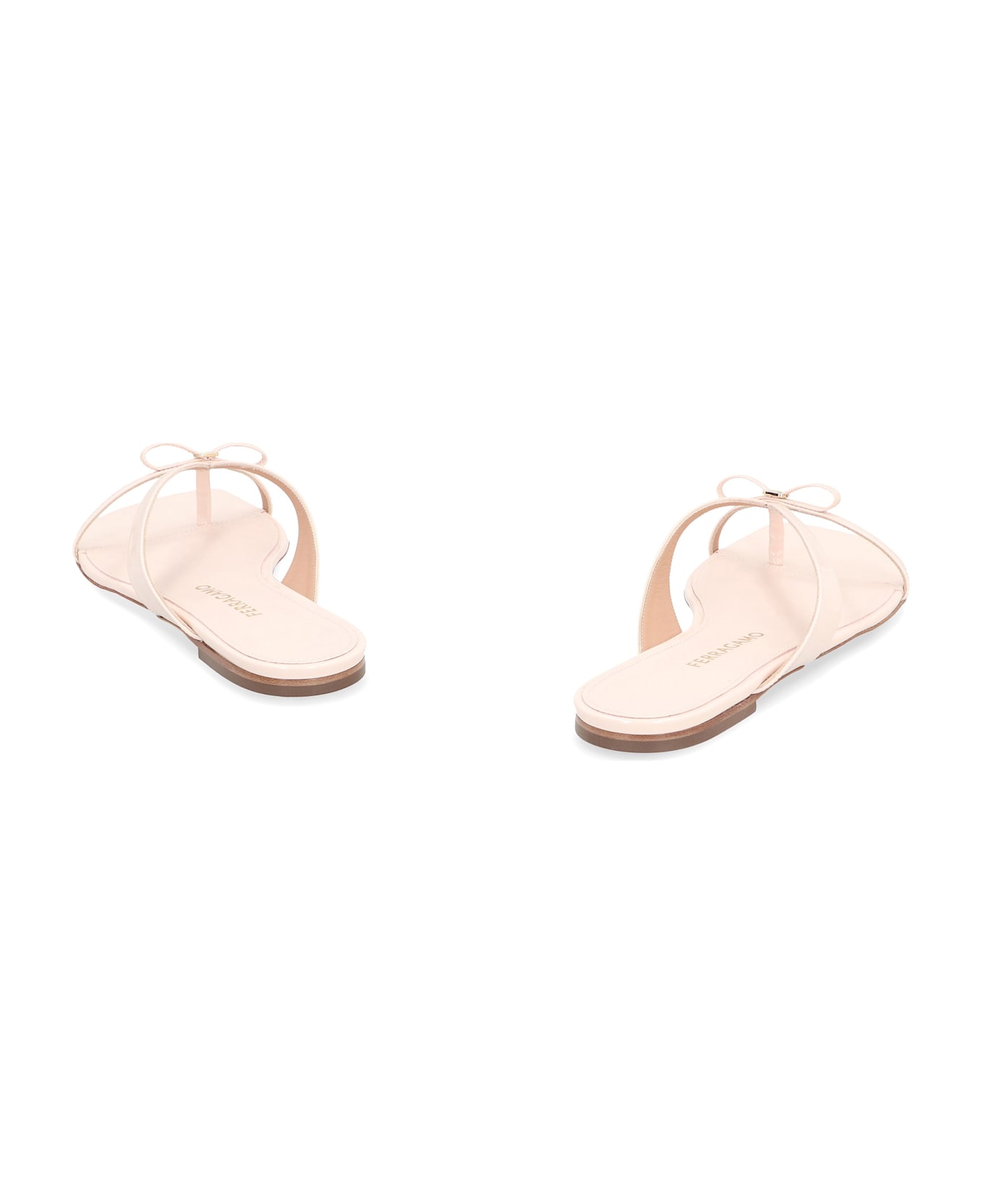 Ferragamo Mini Bow Leather Flip-flops - Pink