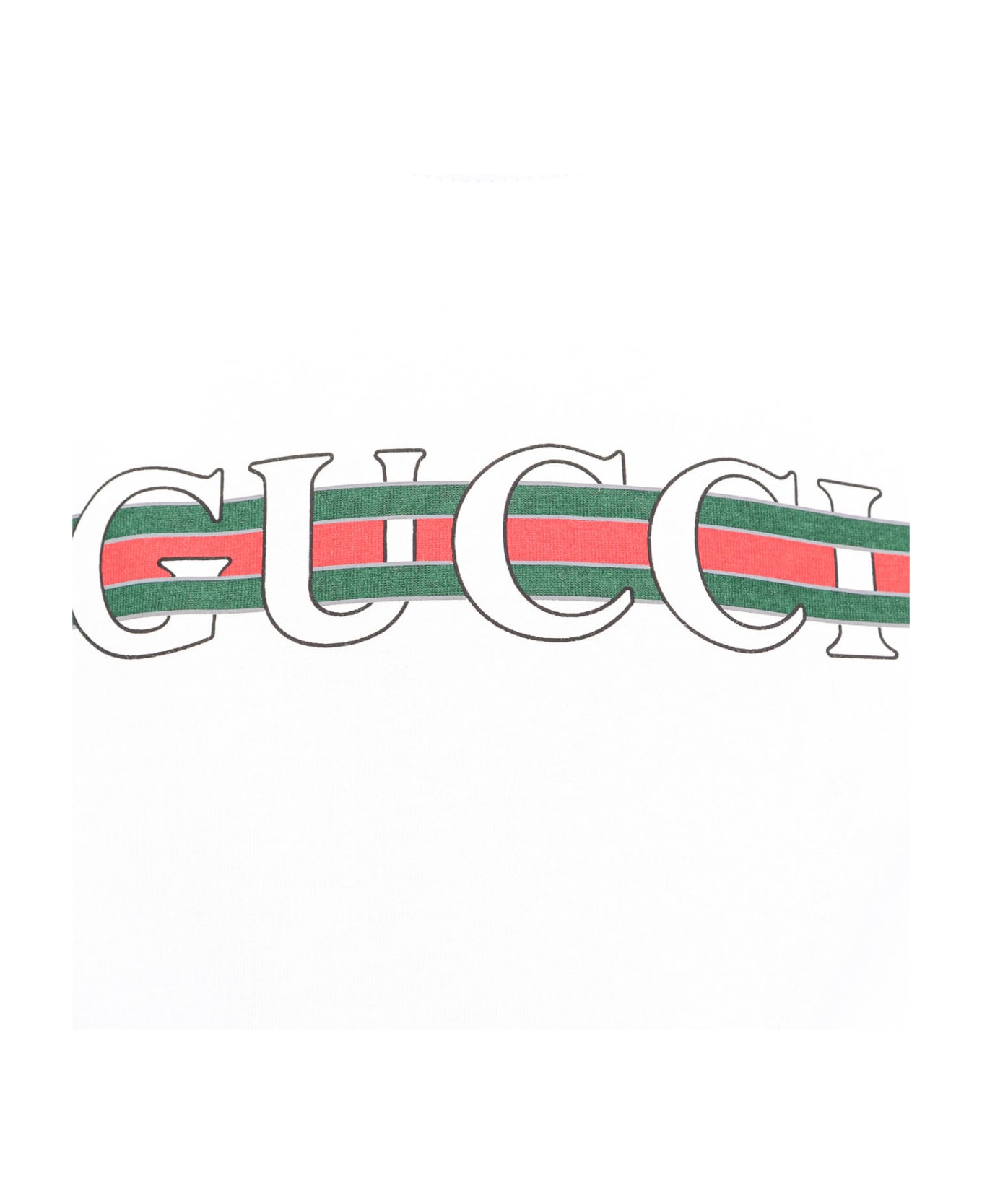 Gucci White Cotton T-shirt With Logo Print - White