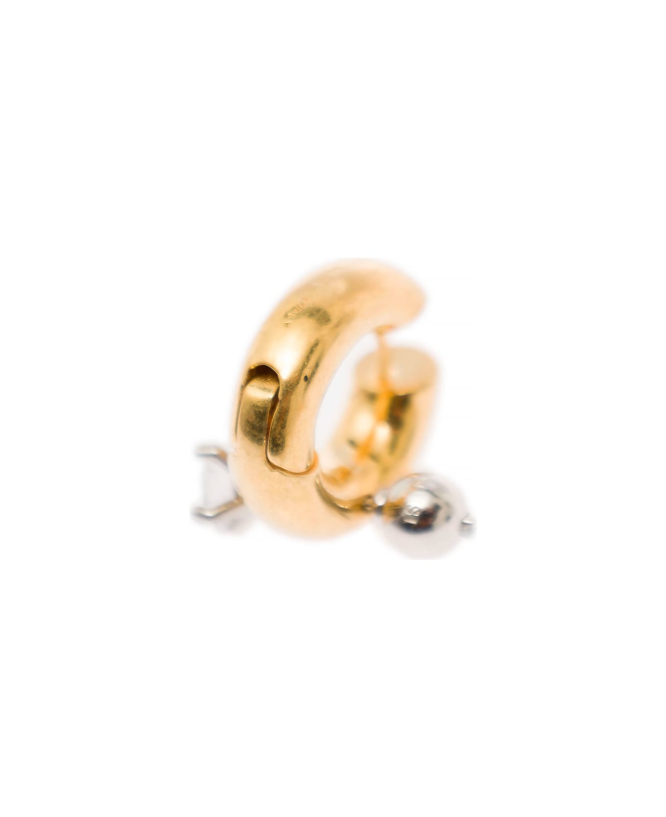 Panconesi Gold Tone Hoops Earrings With Zircons In Gold Plated Brass Woman - Metallic