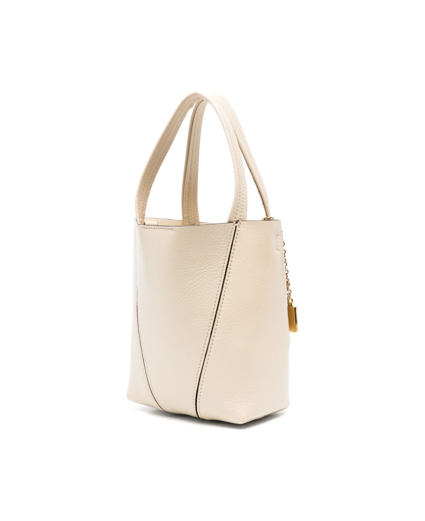 Chloé Spin Small Leather Tote - Beige
