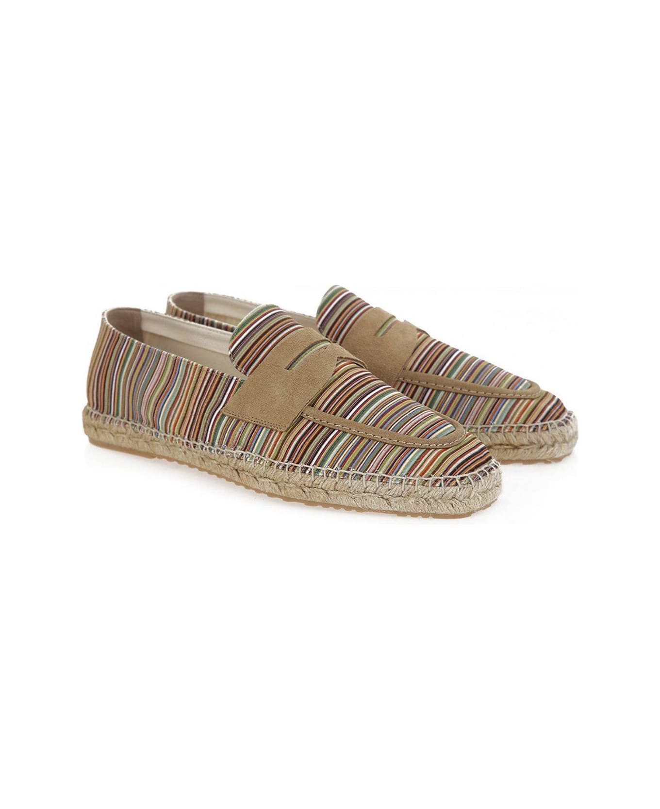 Paul Smith Alvarez Striped Square Toe Espadrilles - MultiColour