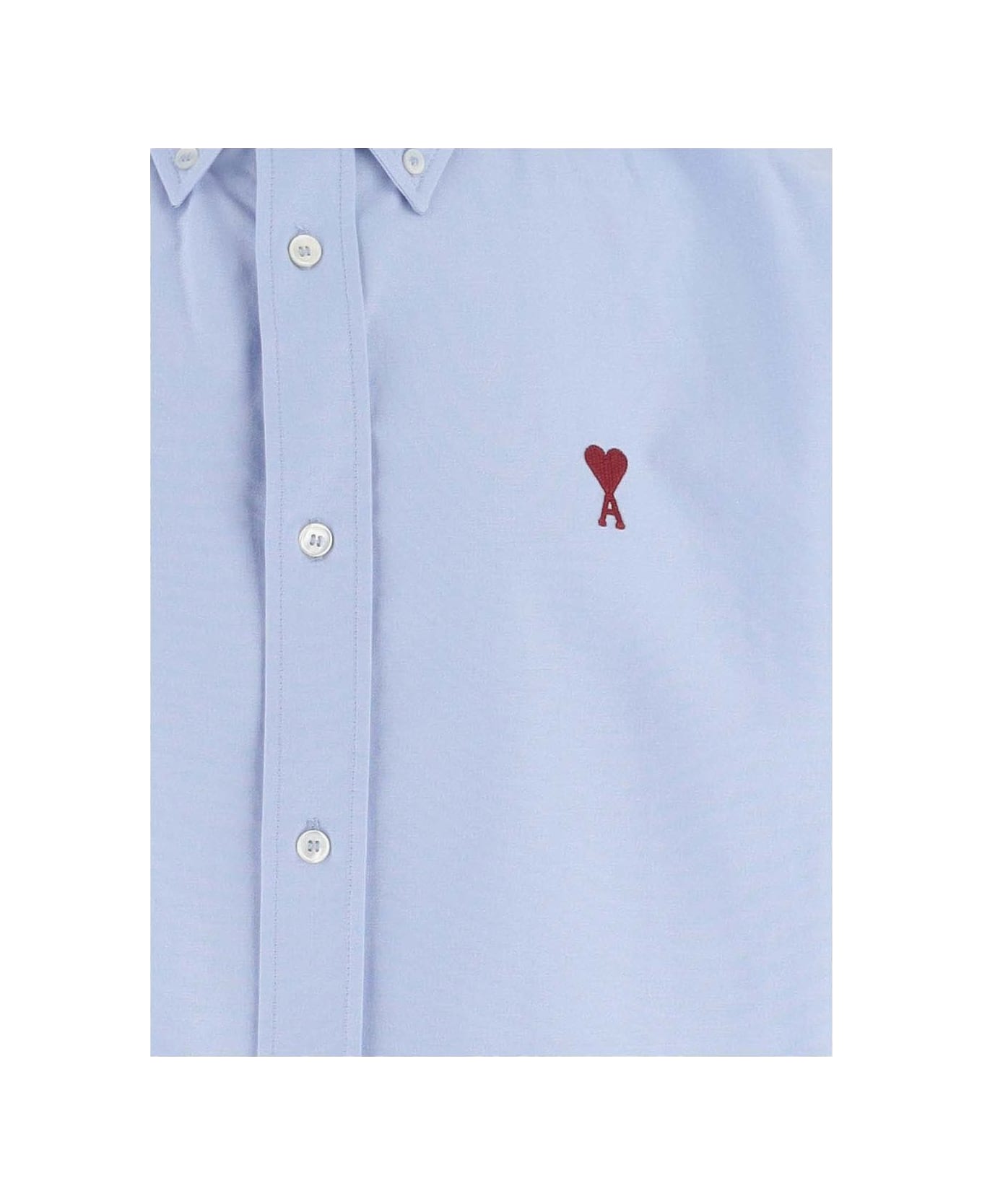 Ami Alexandre Mattiussi Short Sleeve Shirt With Logo - 484  CACHEMIRE BLUE