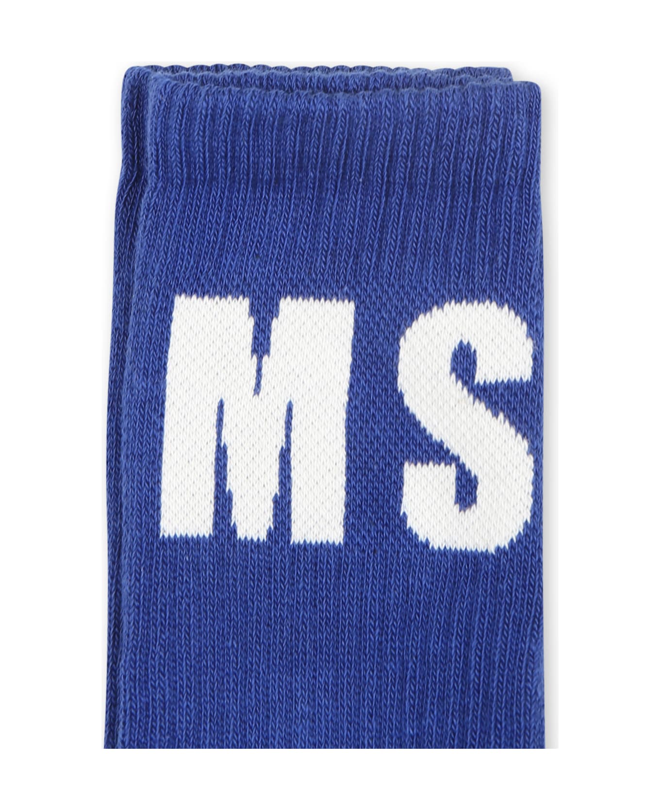 MSGM Blue Socks For Kids With Logo - Blue