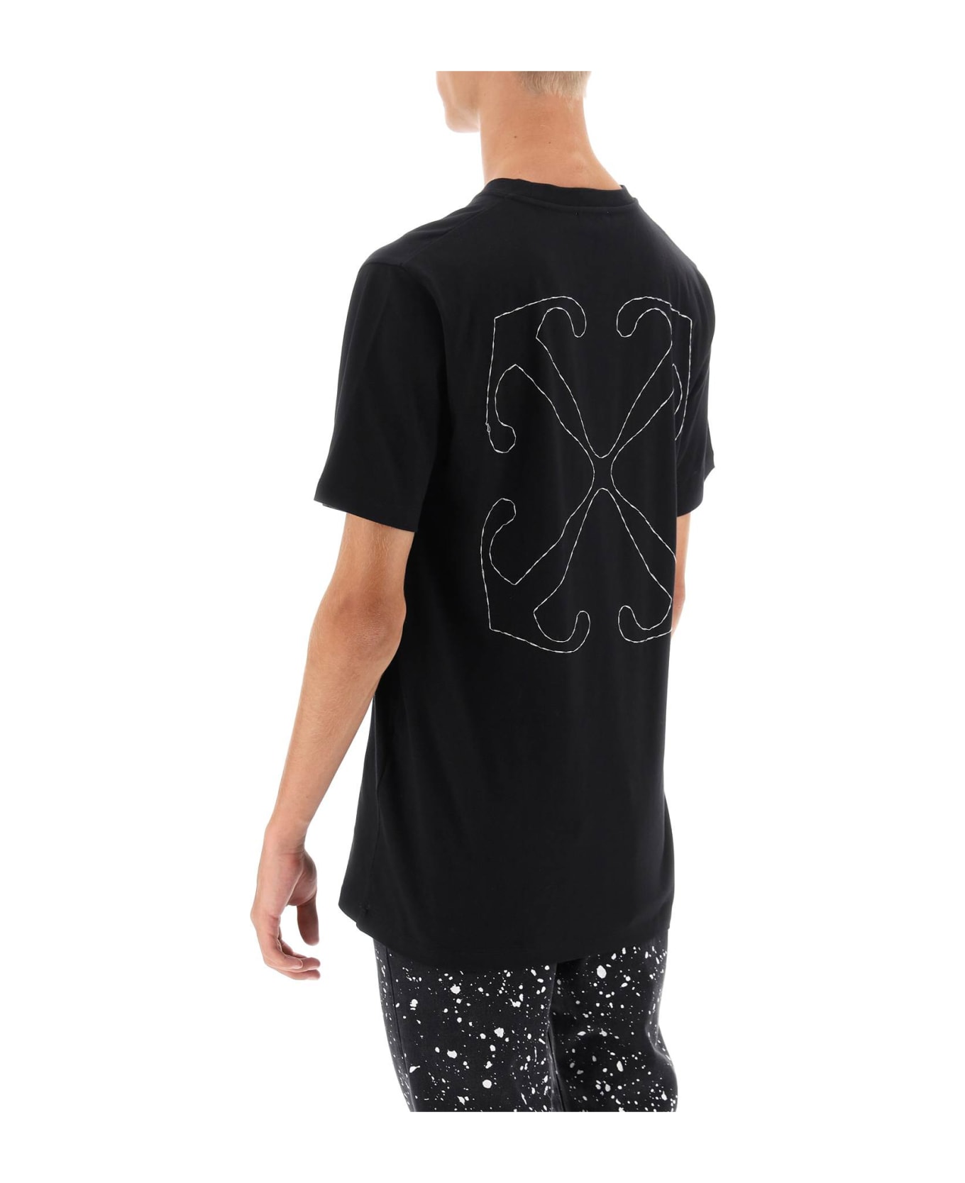 Off-White Back Embroidery T-shirt - Black