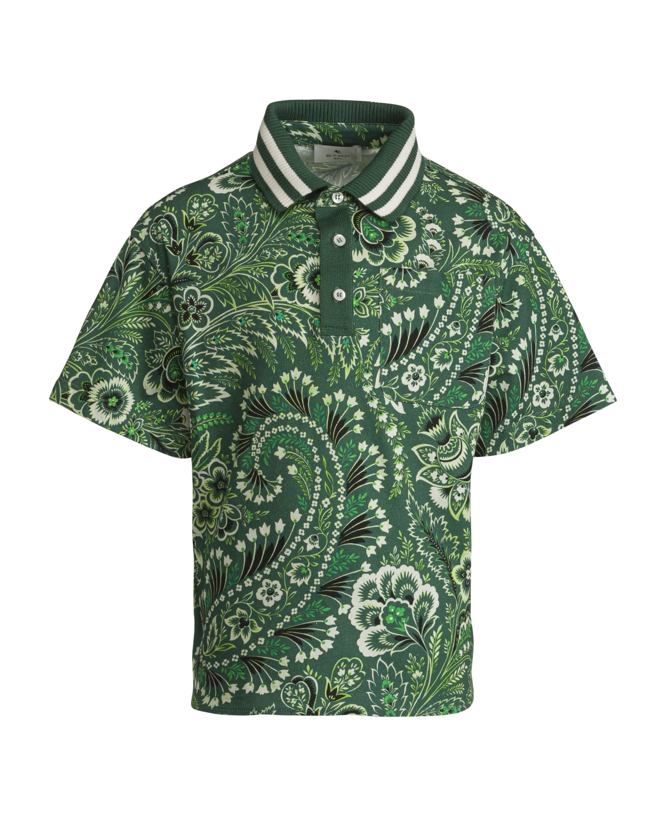 Etro Polo Shirt With Paisley Print - Green