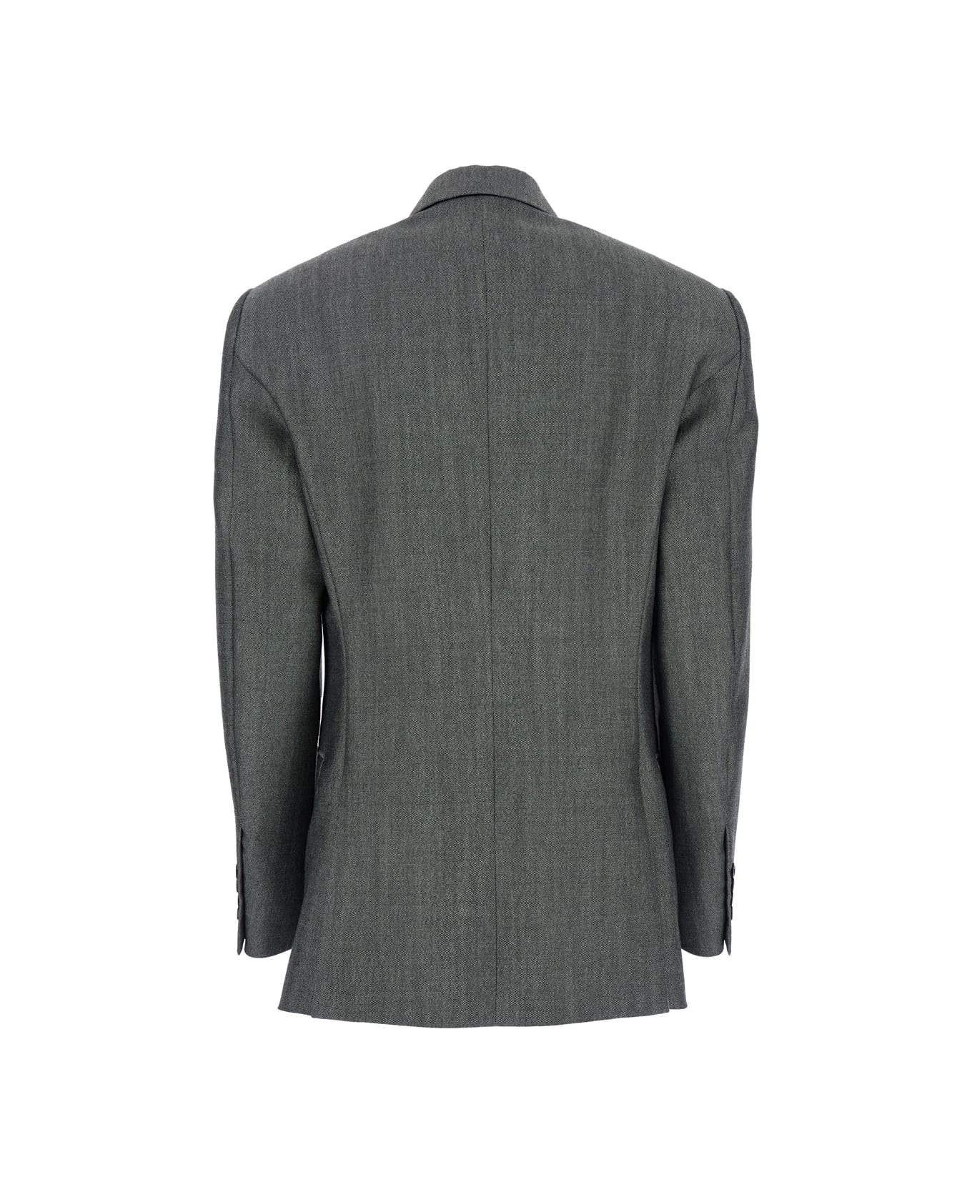 Phoebe Philo Grey Double-breasted Jacket With Peak Revers In Wool Woman - Grey
