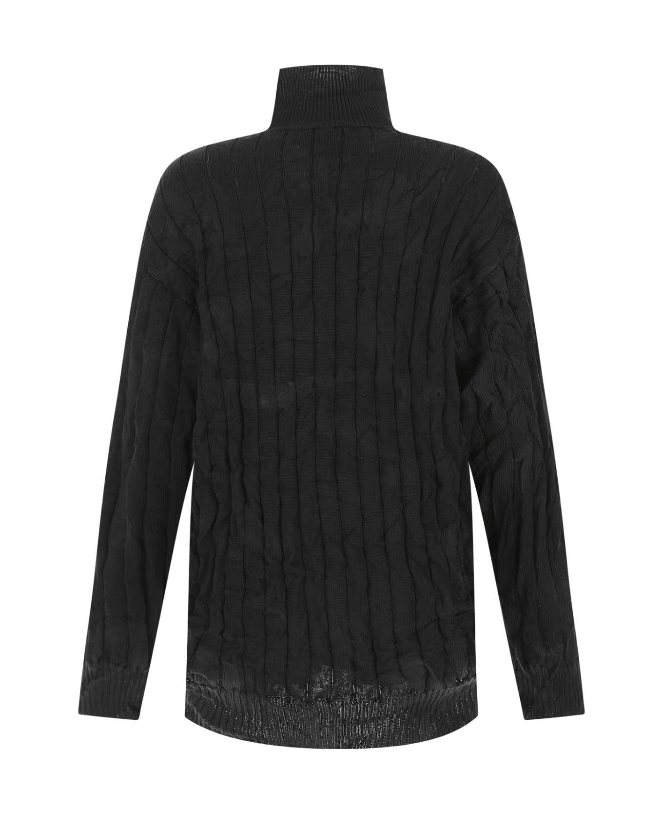 Balenciaga Black Silk Blend Oversize Sweater - 0100 ニットウェア