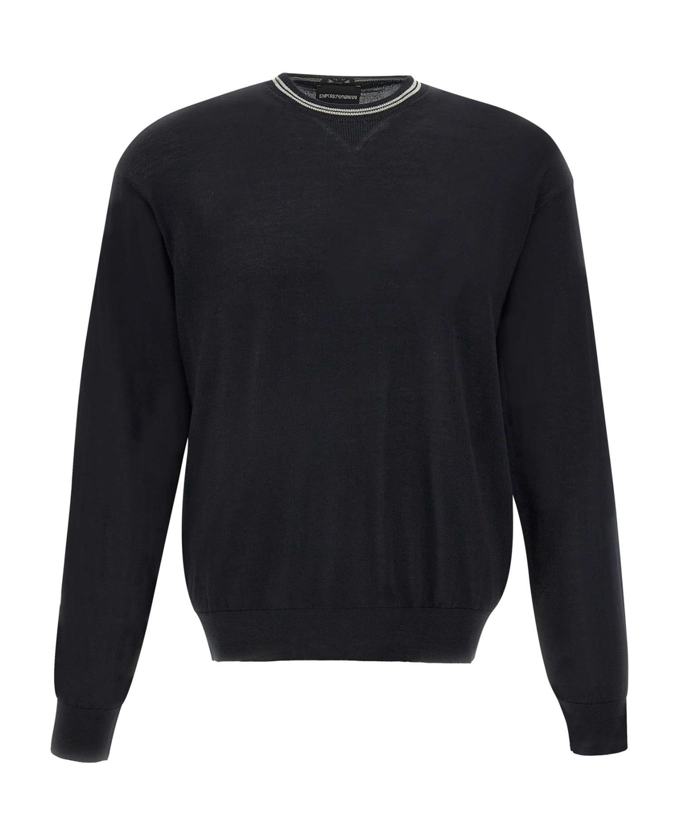 EA7 Wool Sweater - BLACK ニットウェア