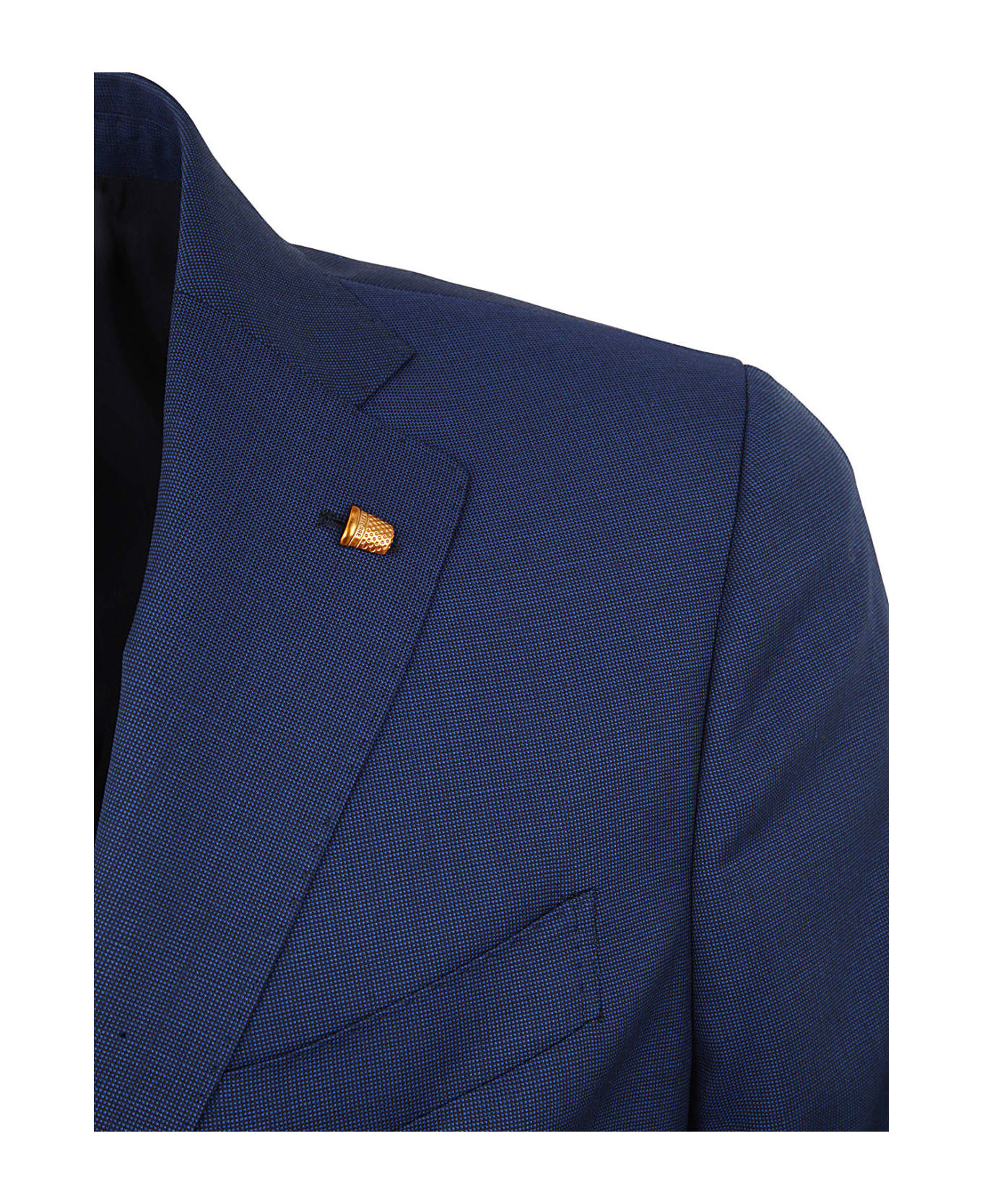 Sartoria Latorre Wool Suit With Two Buttons - Blue