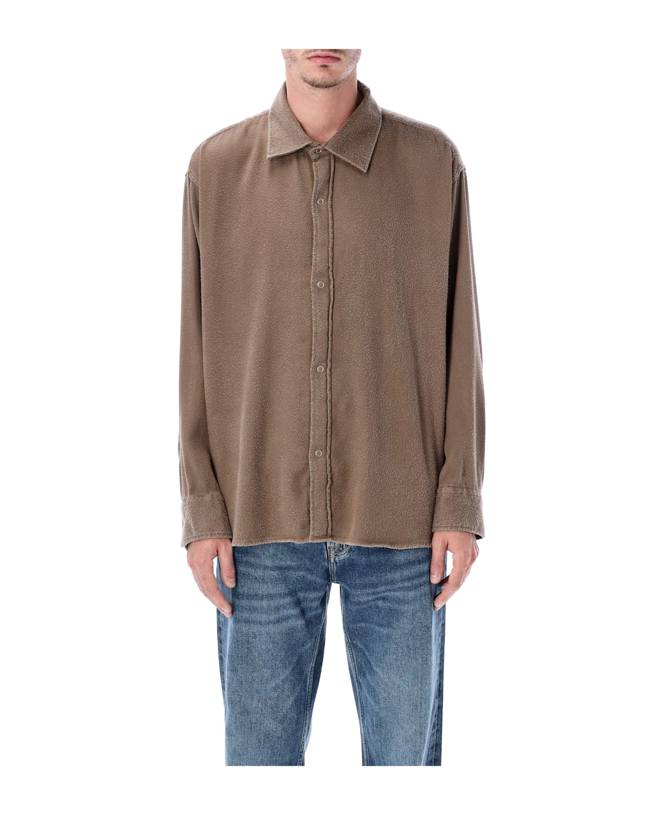 mfpen Gambler Shirt Dark Taupe Fuzz - DARK TAUPE
