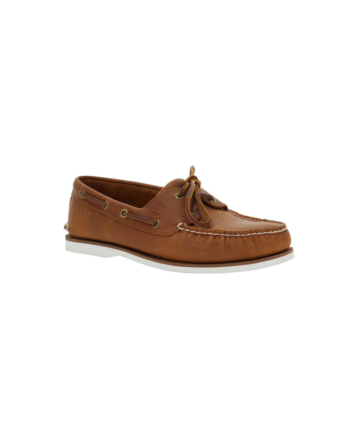 Timberland Brown Loafers With Bow Detail On The Front And Embossed Logo On The Side In Leather Man - Brown