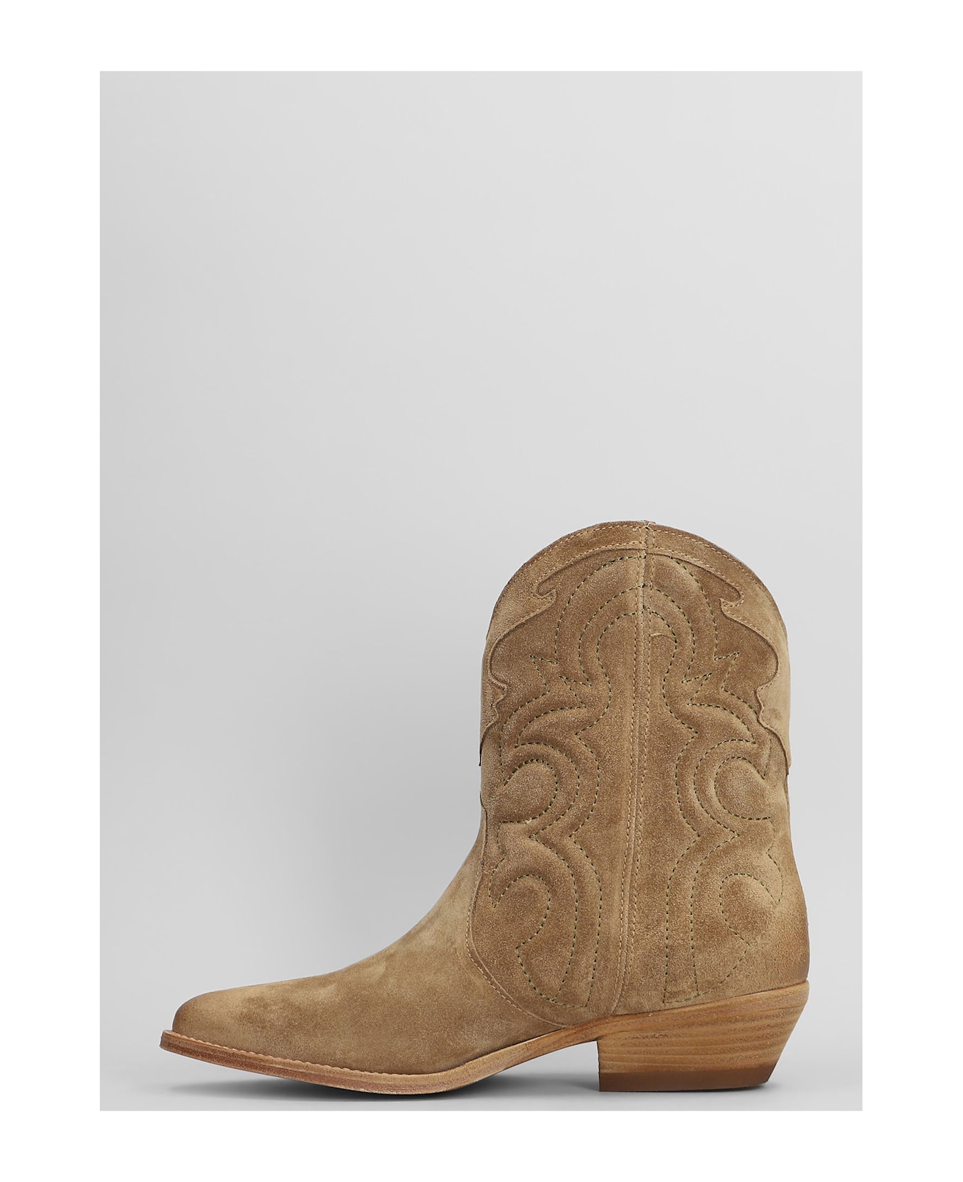 Julie Dee Texan Ankle Boots In Beige Suede - beige ブーツ