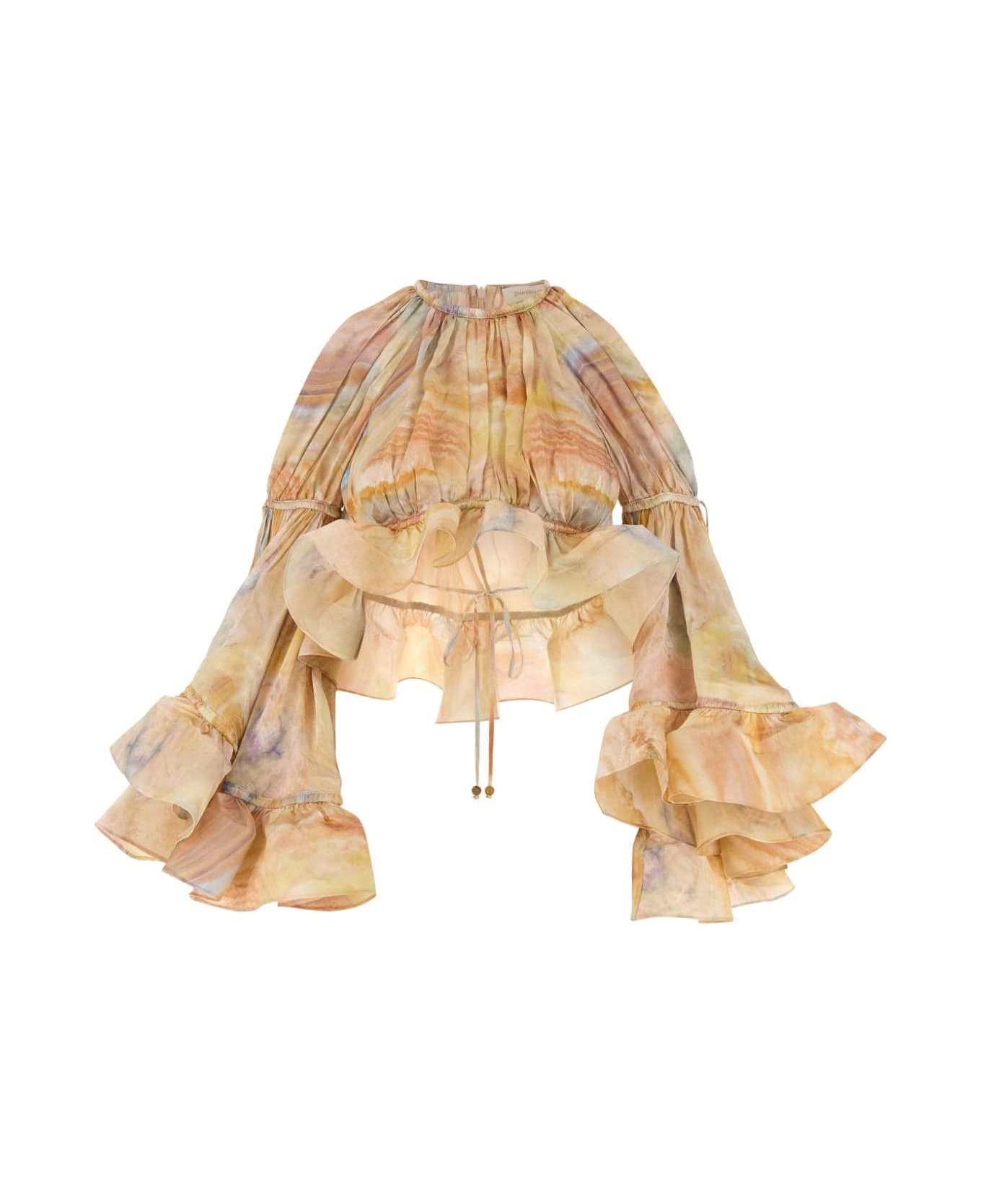 Zimmermann Printed Silk Crop-top - HONEYAGATE