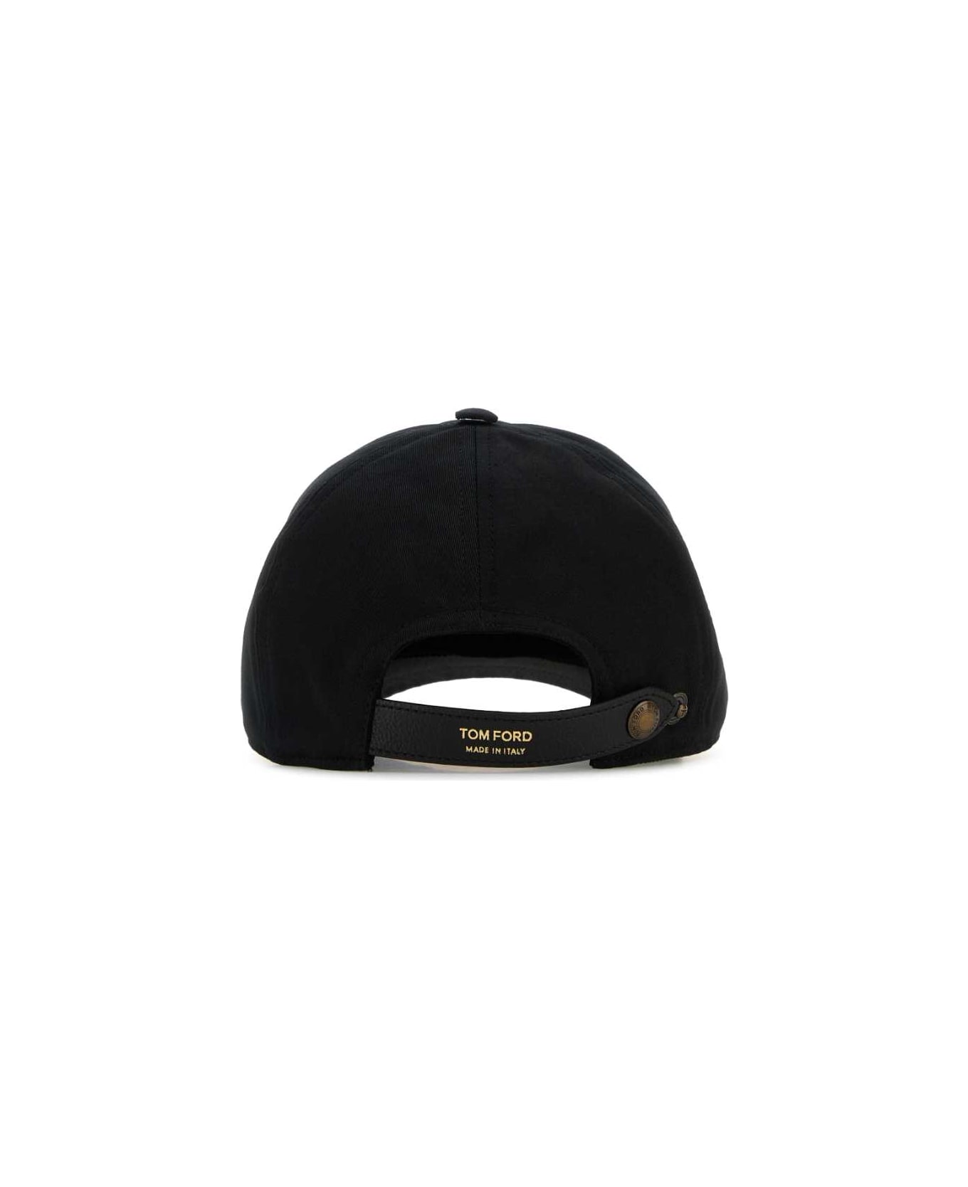 Tom Ford Black Baseball Cap With Logo Embroidery On The Front And Logo Lettering On The Rear In Cotton Man - Black