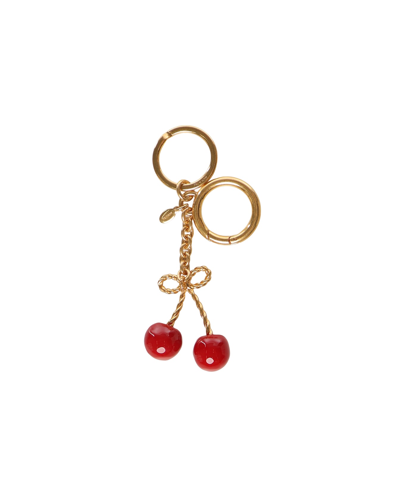 Valentino Garavani Cherryfic Bag Charm With Keychain - ANTIQUE BRASS/RED
