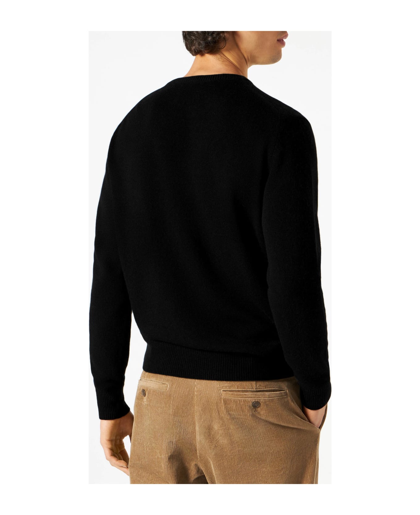 MC2 Saint Barth Man Black Sweater With Lettering - BLACK