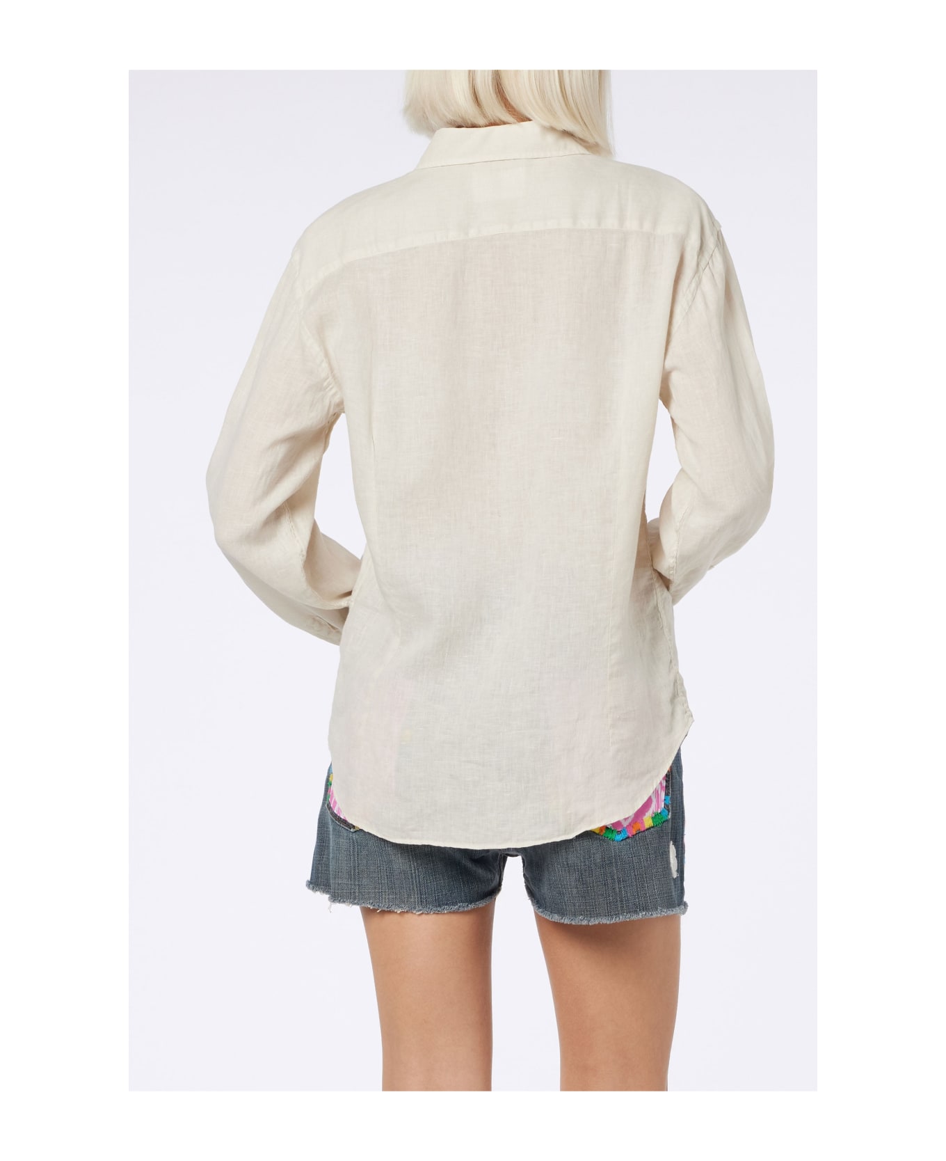 MC2 Saint Barth Woman Off-white Linen Shirt Meredith - WHITE