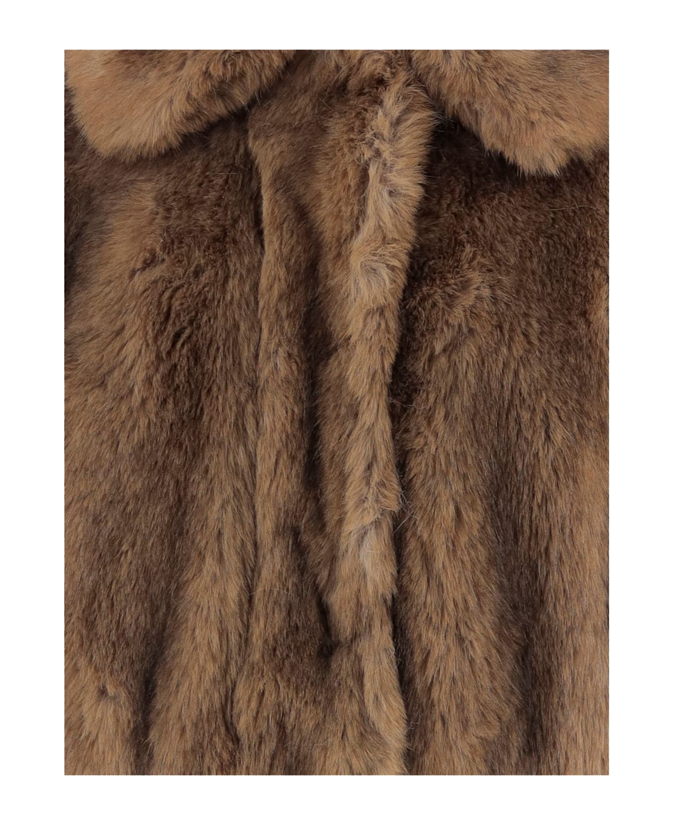 STAND STUDIO Lena Synthetic Fur Jacket - Brown
