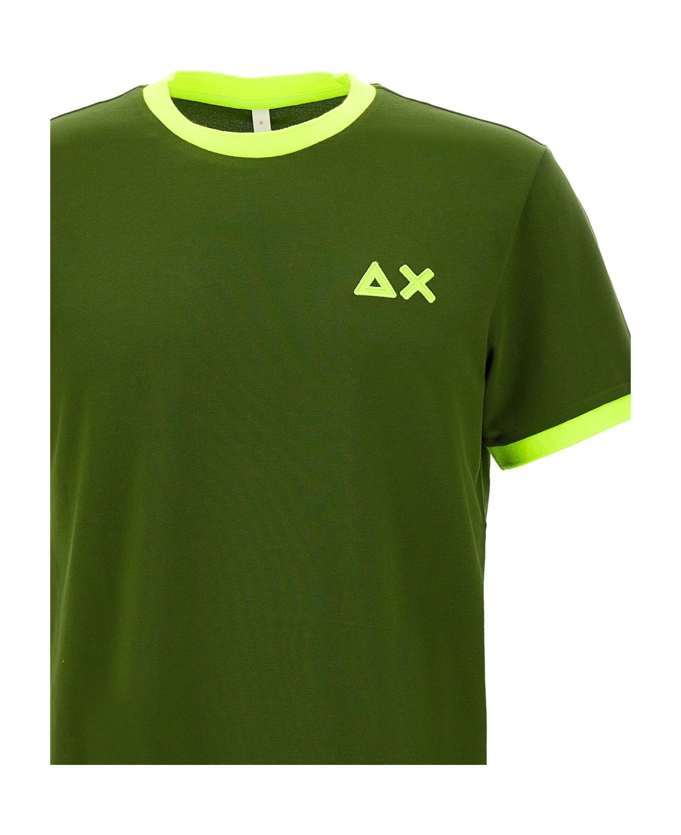Sun 68 "fluo Logo"cotton T-shirt - GREEN