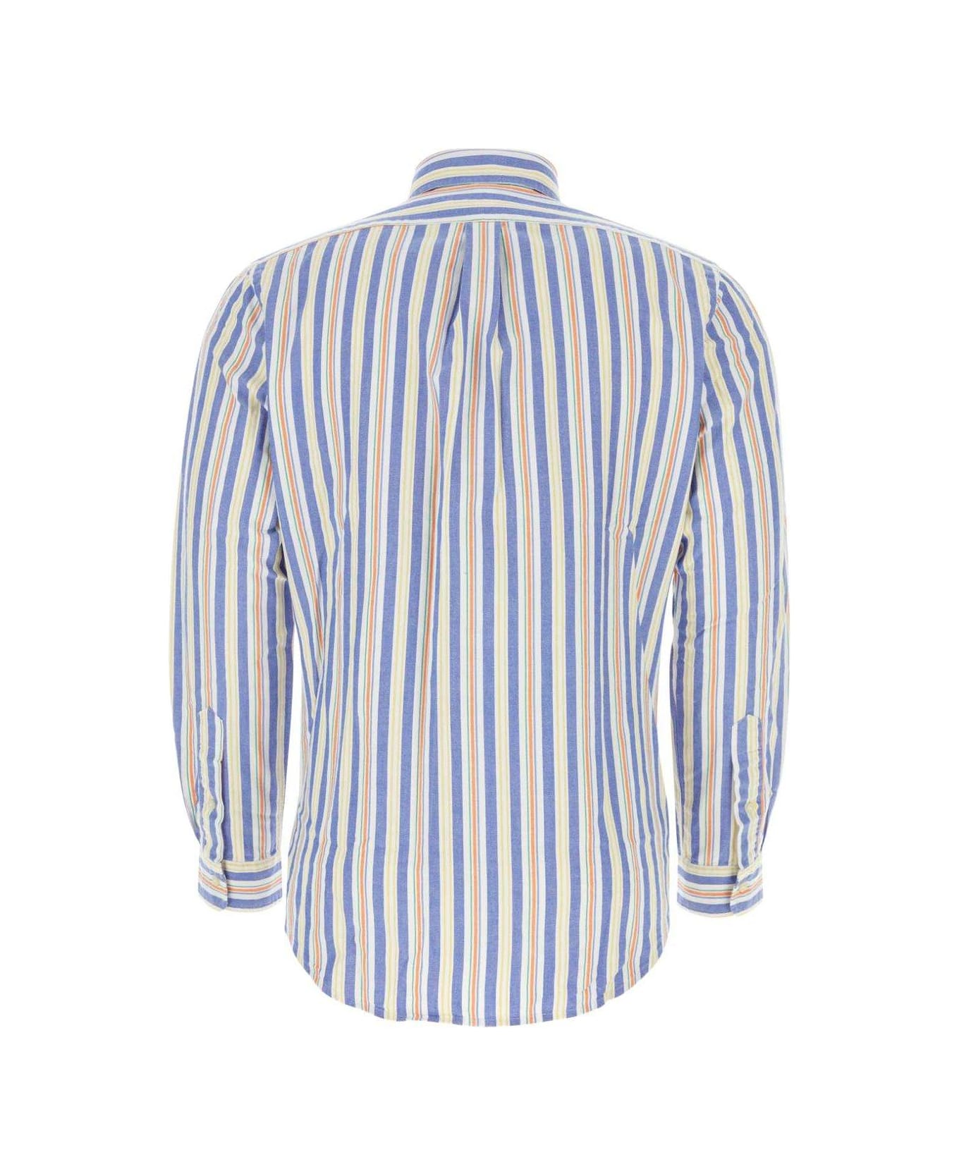 Polo Ralph Lauren Logo Embroidered Striped Shirt Polo Ralph Lauren - WHITE/BLU