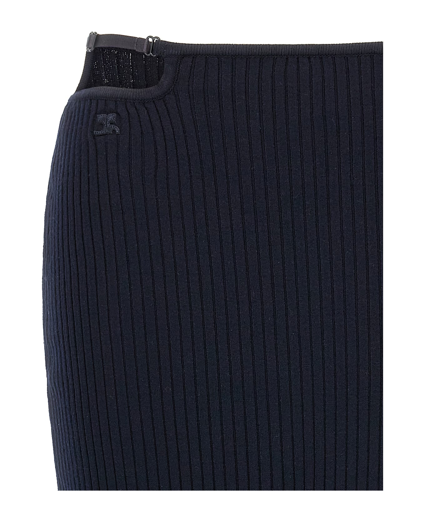 Courrèges 
loop Rib Knit
 Skirt - Blue