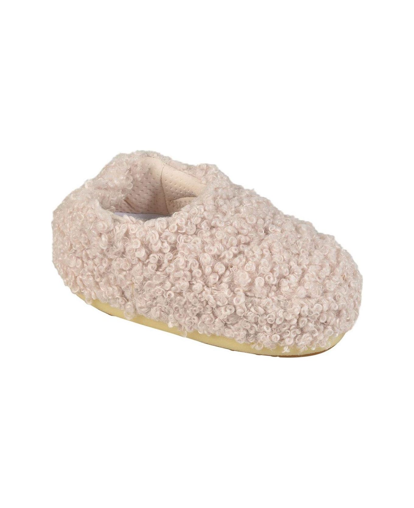 Moon Boot Faux Curly Slip-on Sandals - Beige