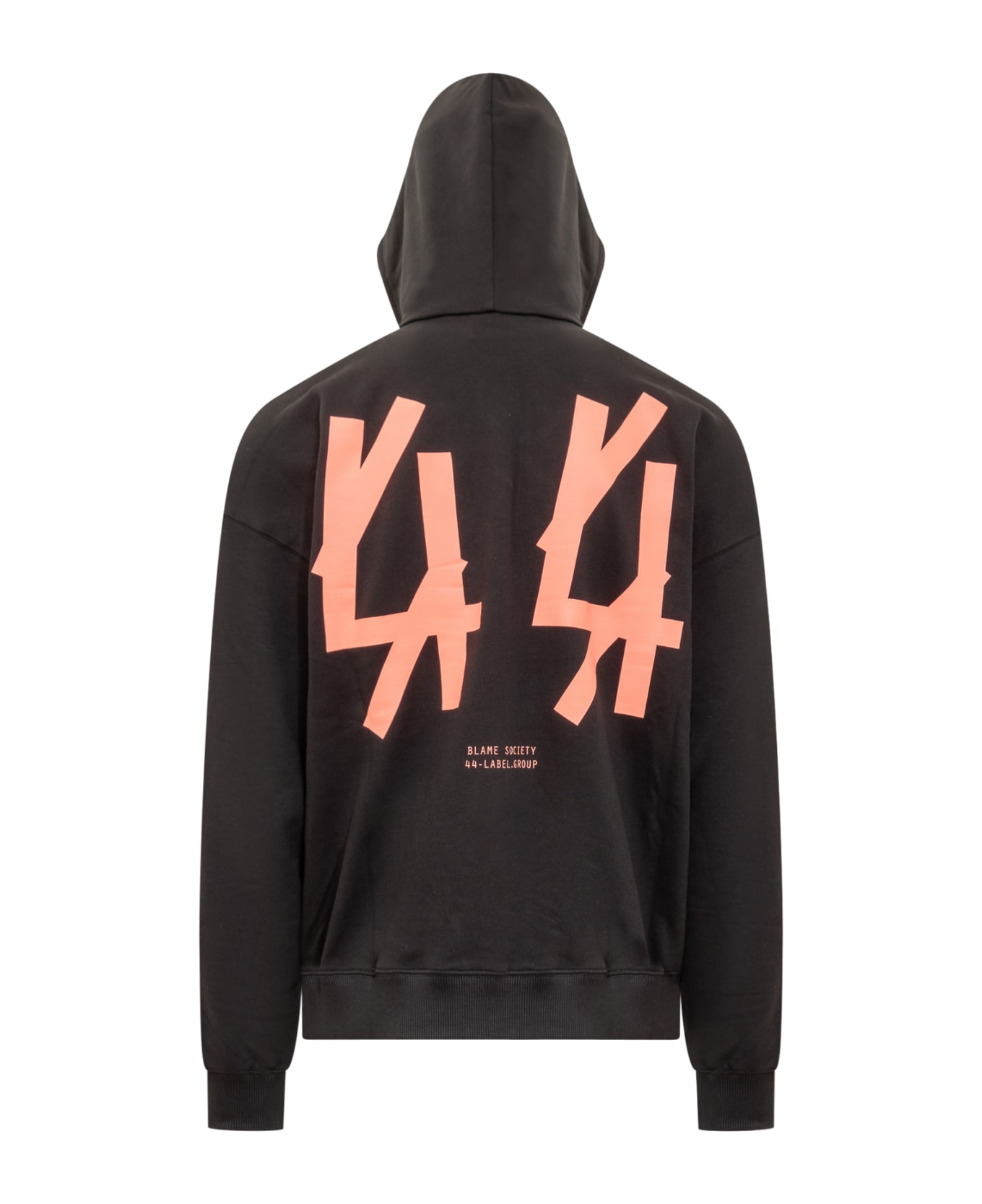 44 Label Group Hoodie With Logo Fleece - BLACK フリース