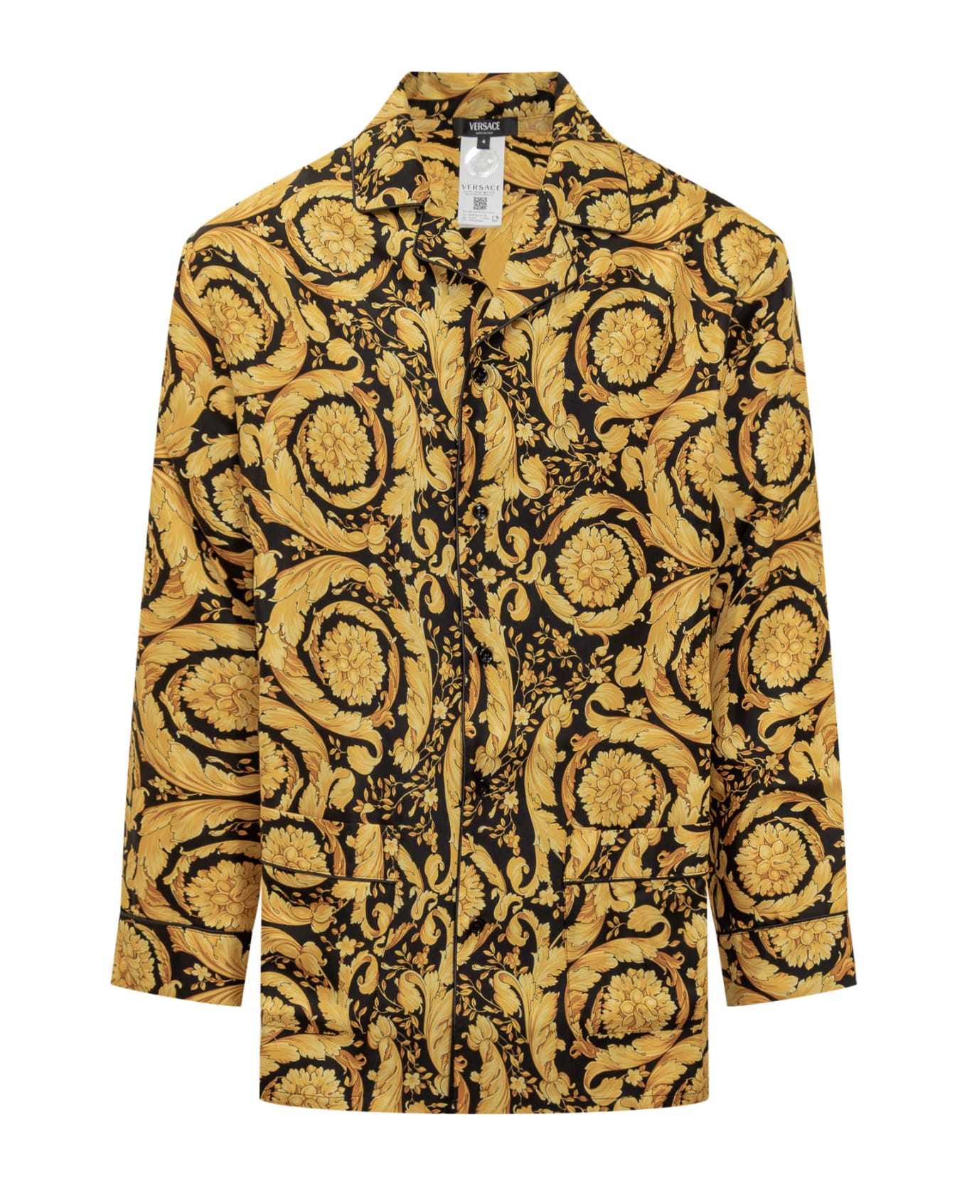 Versace Printed Silk Pijama Shirt - Gold