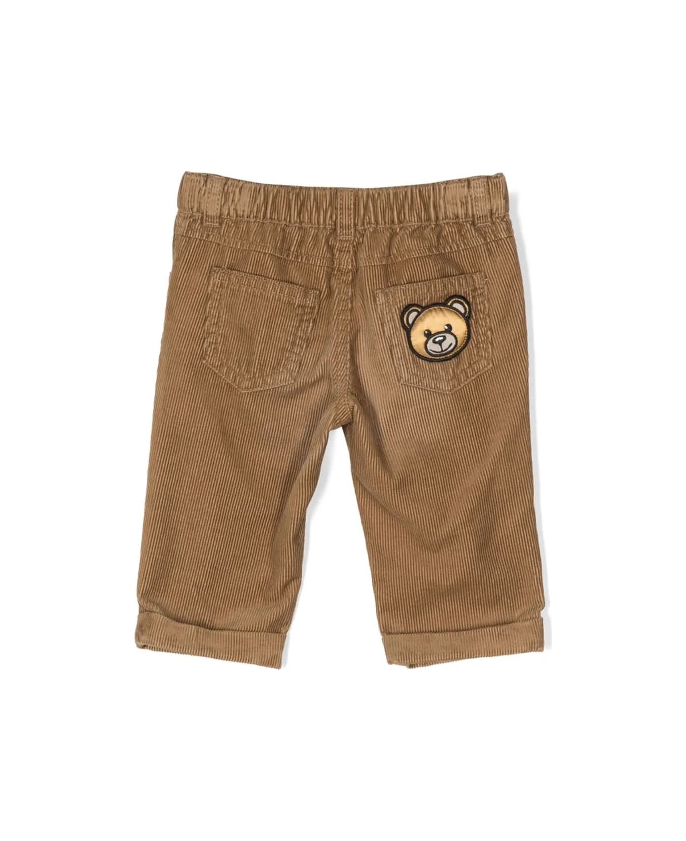 Moschino Brown Corduroy Trousers With Teddy Patch - Brown