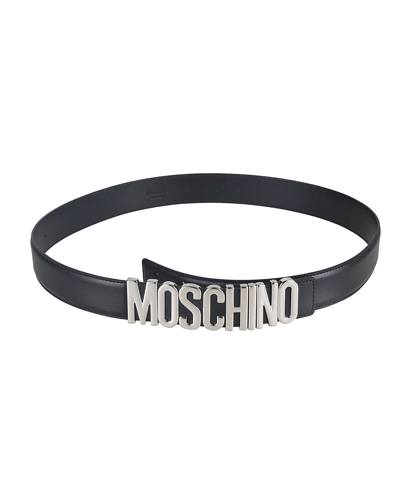 Moschino Logo Plaque Belt - Scuro
