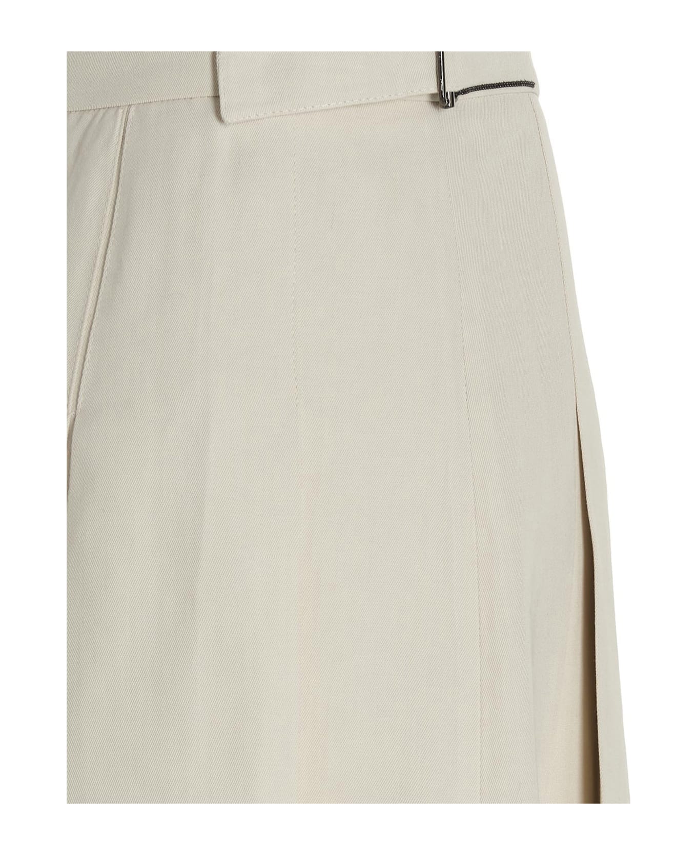 Brunello Cucinelli Pleated Skirt - White