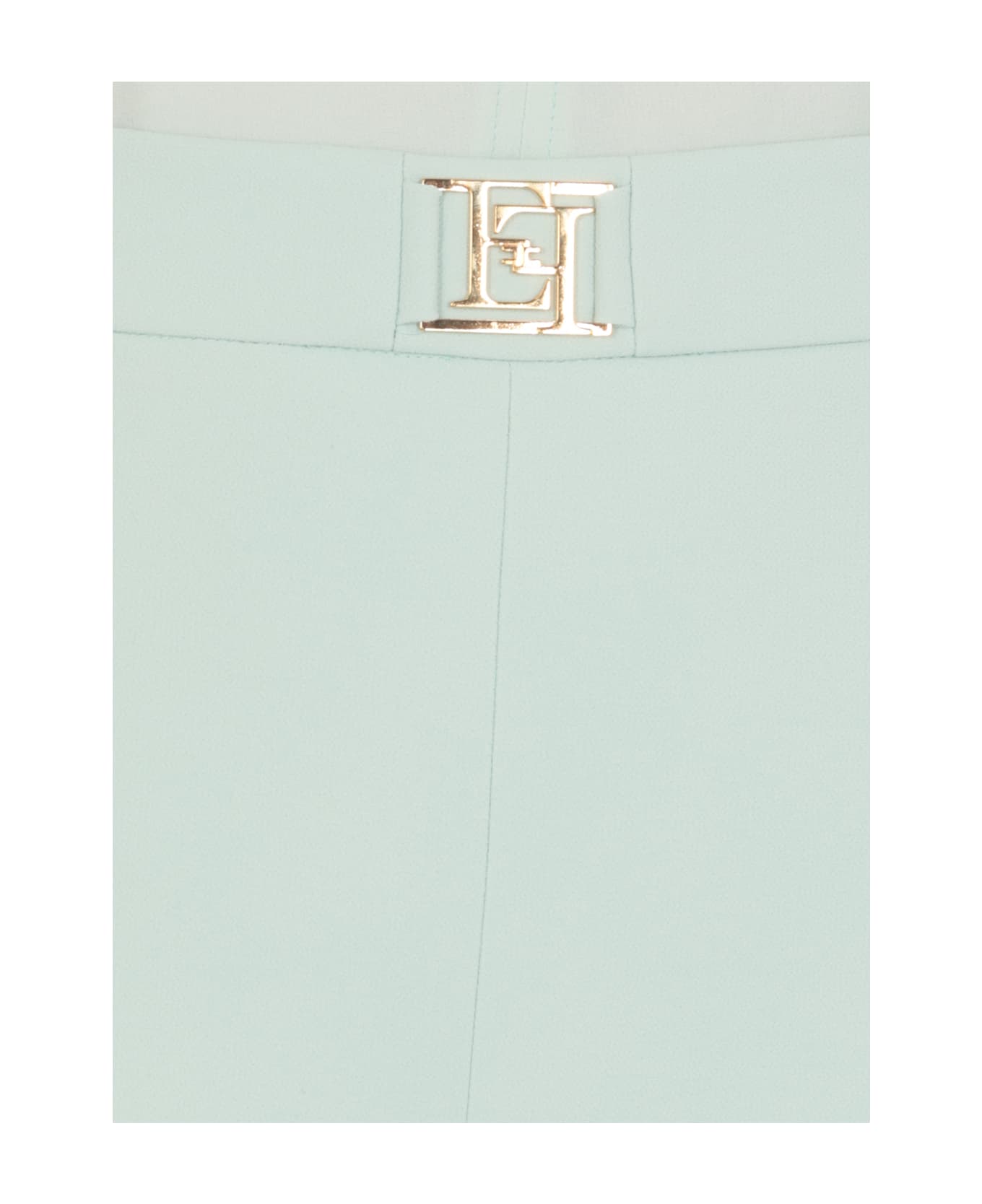 Elisabetta Franchi Logo-plaque Straigh-leg Trousers - Light Blue ボトムス