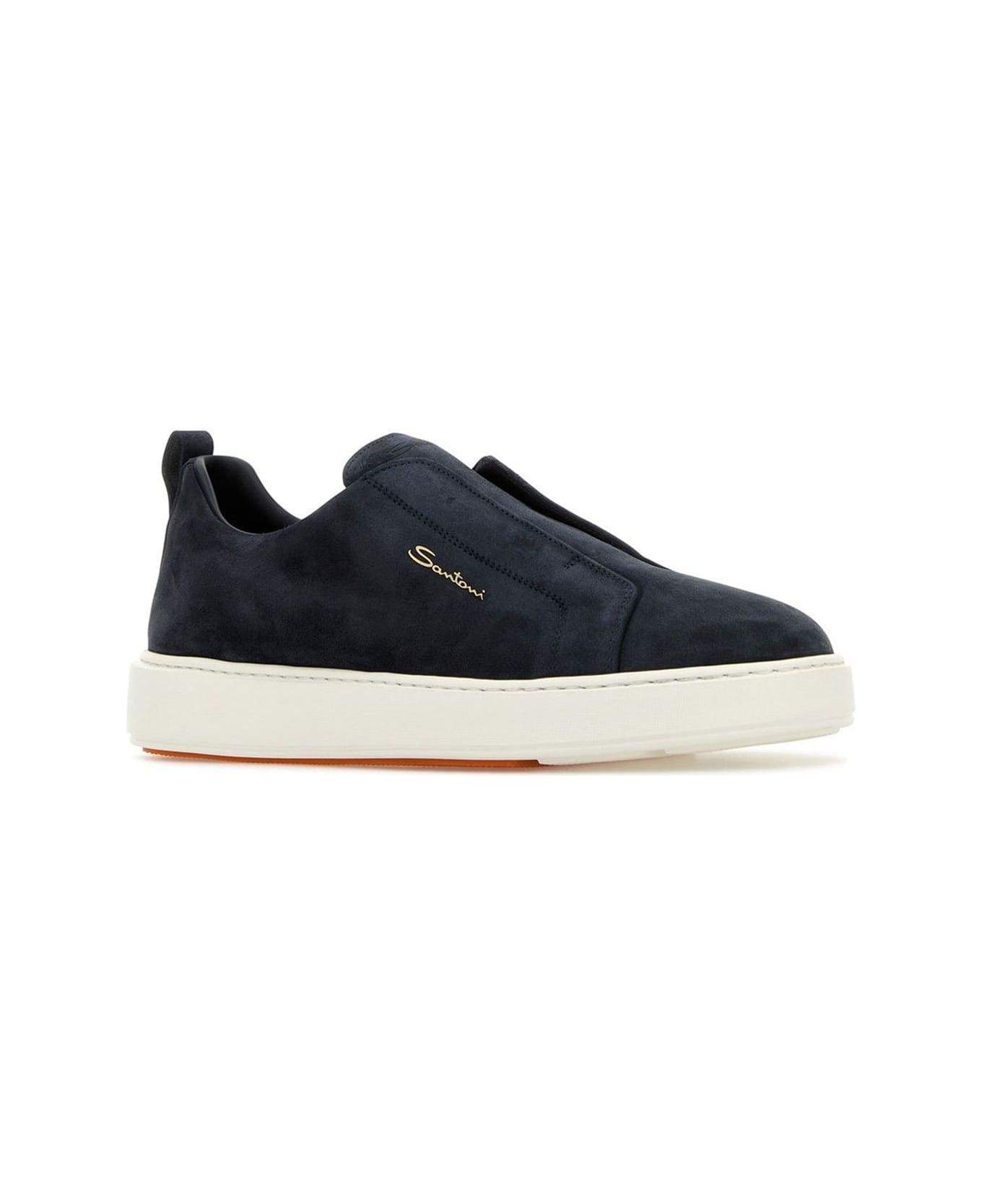 Santoni Victory Logo-printed Slip-on Sneakers - BLUE
