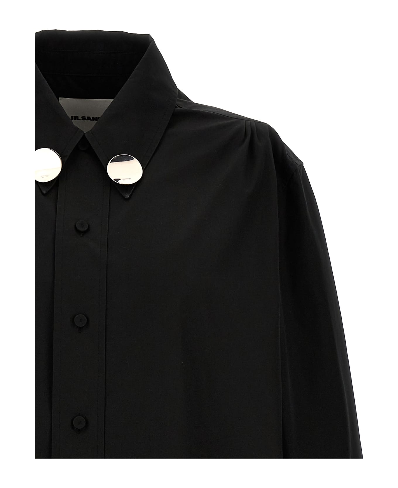 Jil Sander Jewel Detail Shirt - Black   シャツ