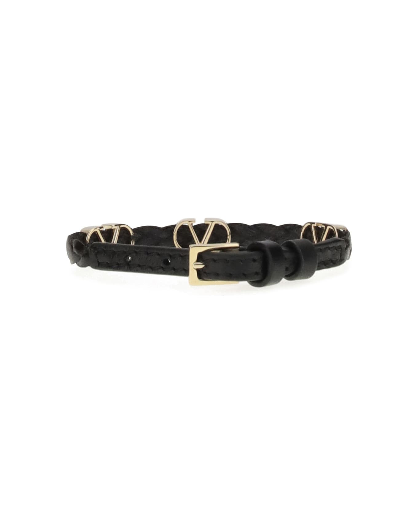 Valentino Garavani Leather Vlogo Bracelet