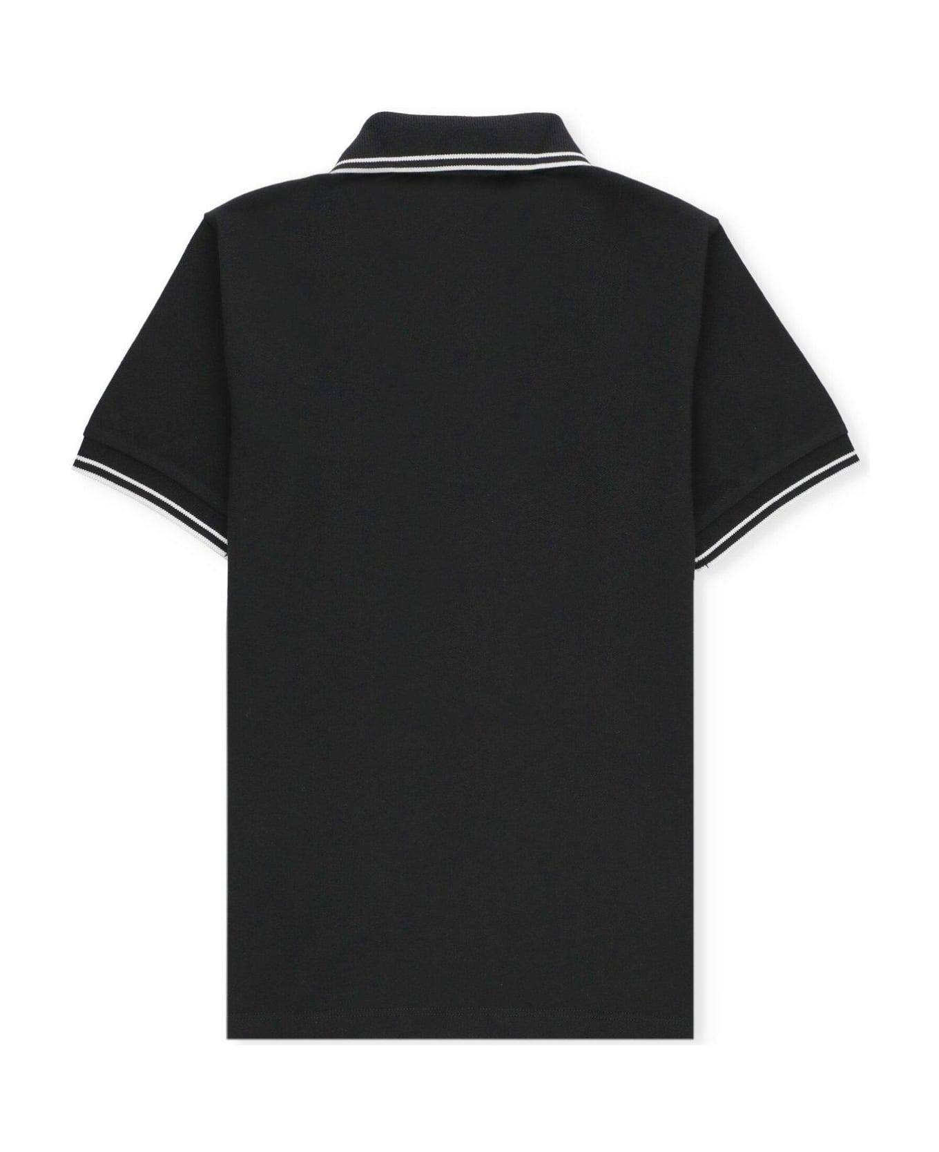 Stone Island Junior Compass Patch Short-sleeved Polo Shirt - Nero