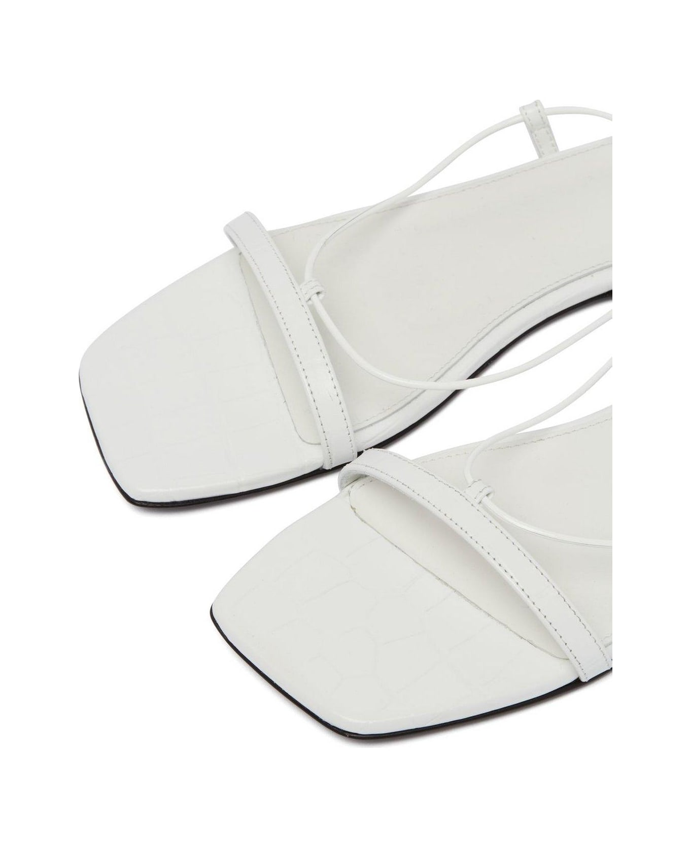 Totême Croco Tie Single-toe Strap Sandals - White