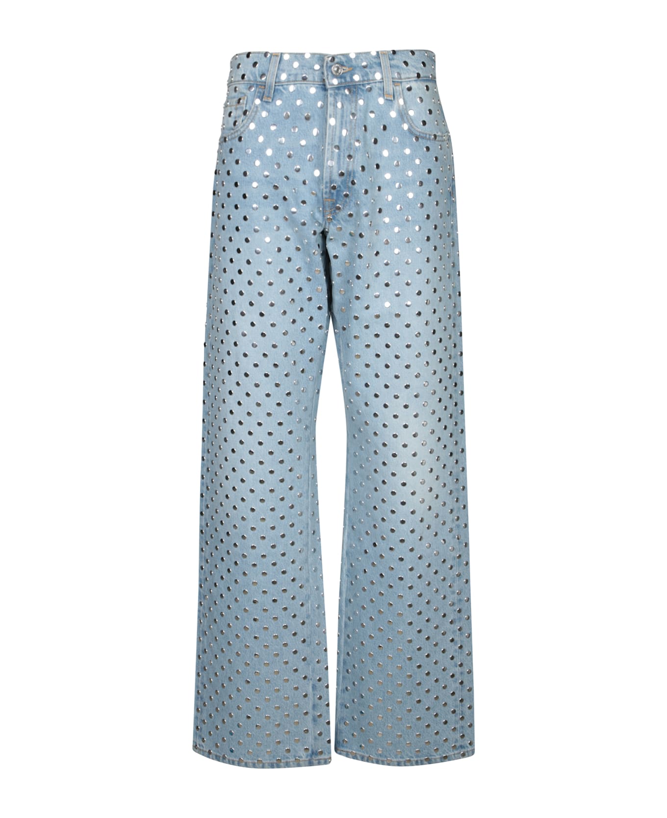 7 For All Mankind Light Blue Studded Jeans - Blue
