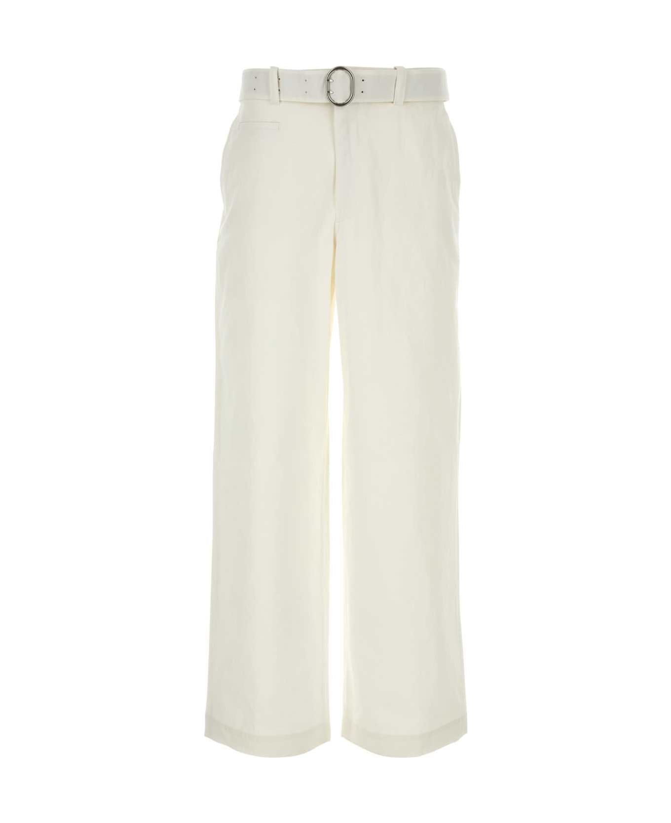 Jil Sander White Cotton Wide-leg Pant - 100