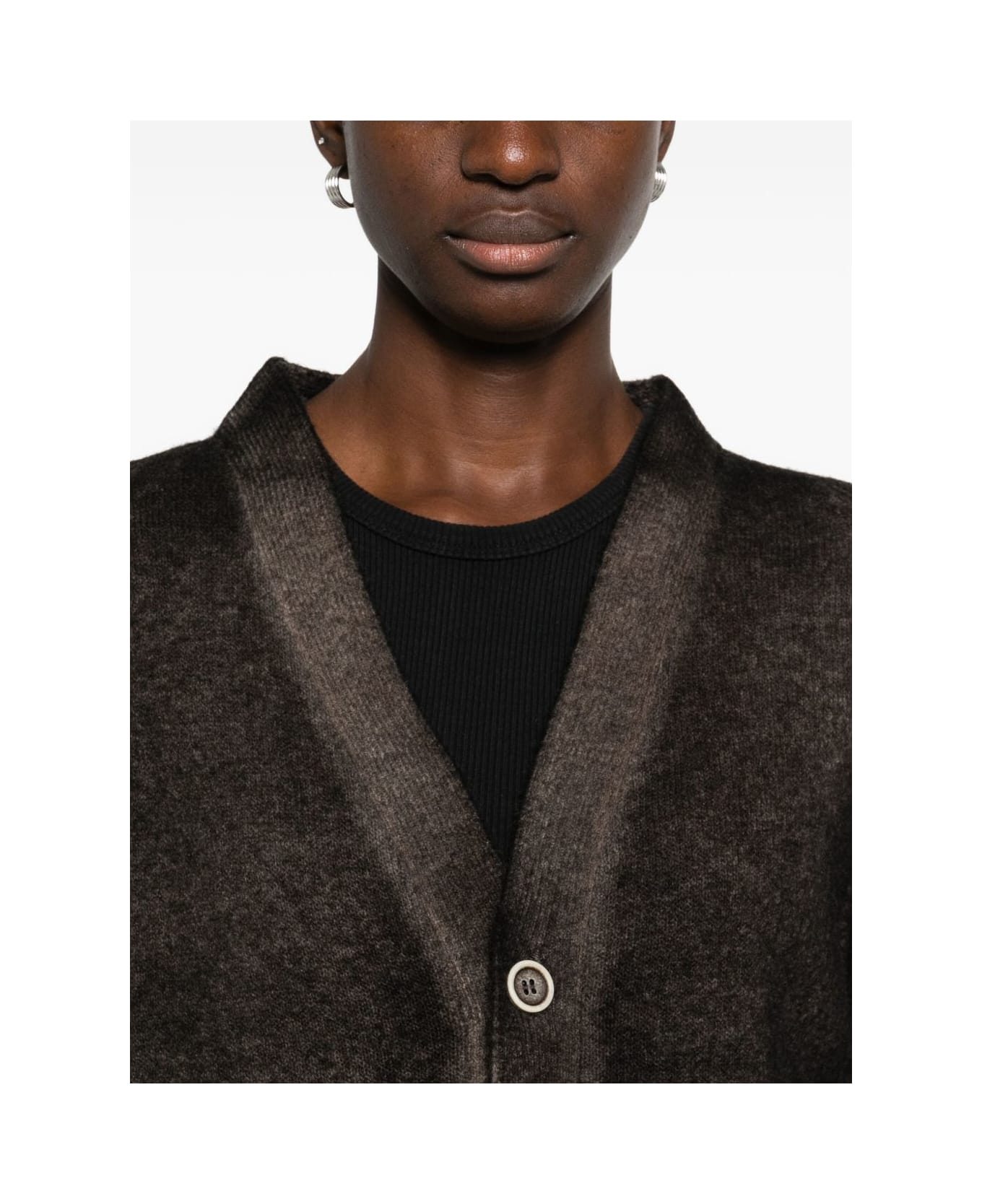 Avant Toi Wool And Cashmere V-necked Cardigan - Brown