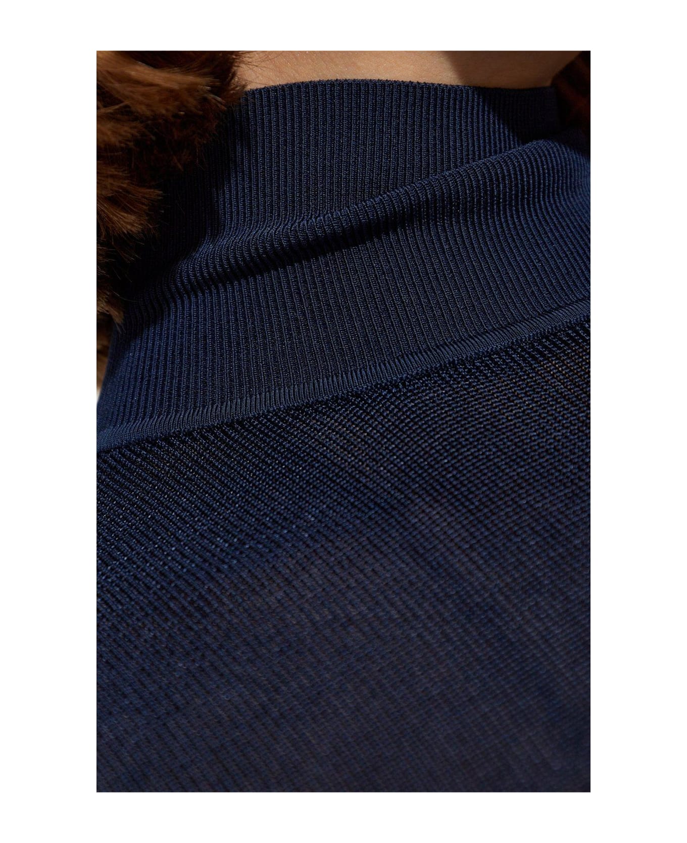self-portrait Knitted Maxi Dress - Navy