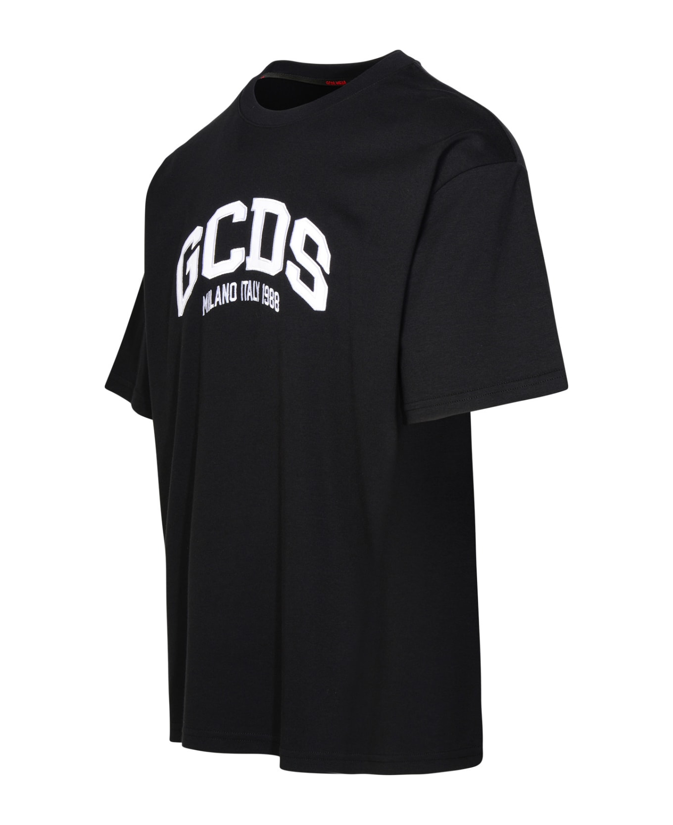 GCDS Black Cotton T-shirt - BLACK