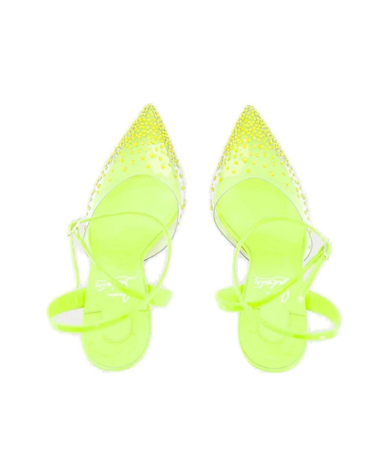 Christian Louboutin Spikaqueen Pointed Toe Pumps - Yellow ハイヒール