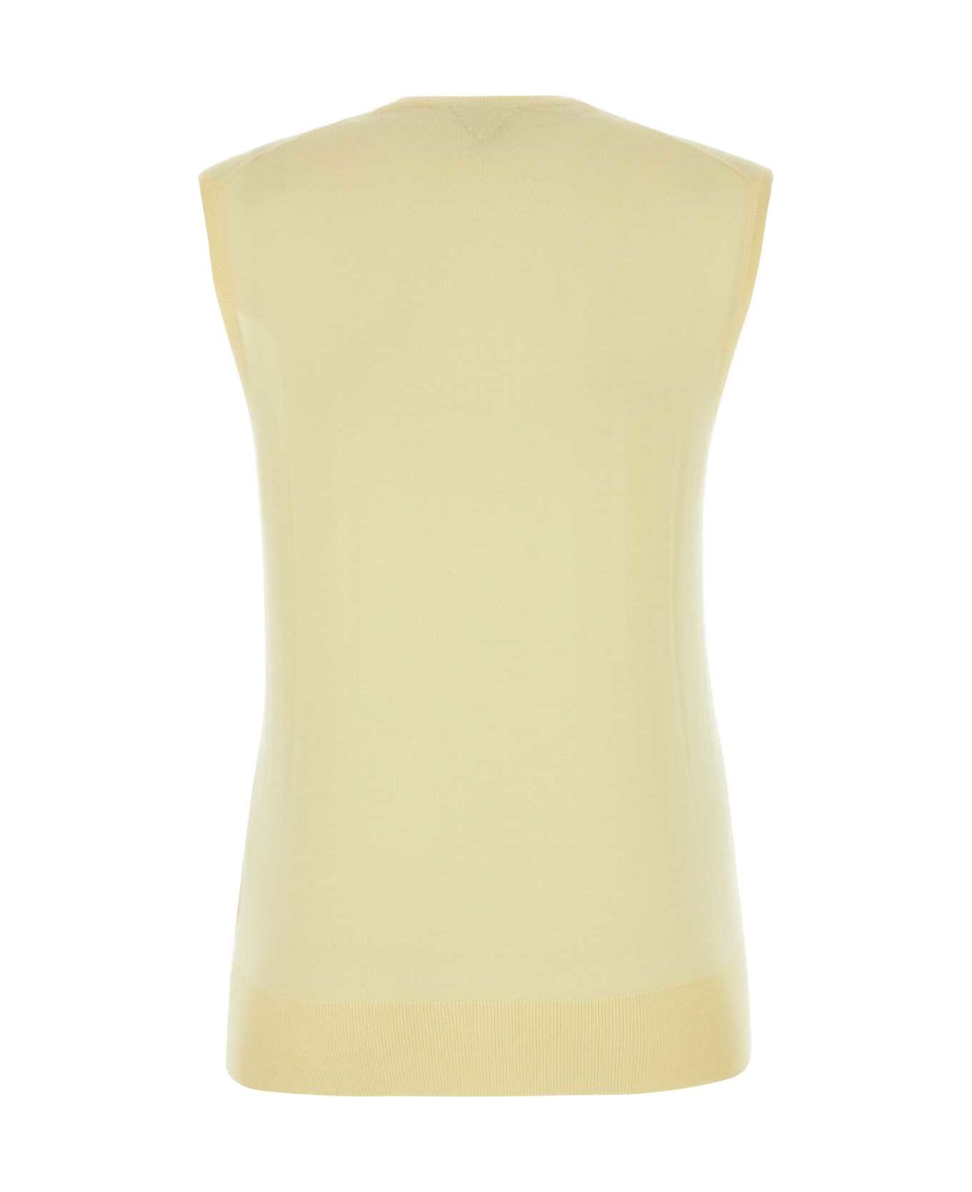 Bottega Veneta Pastel Yellow Cotton Blend Vest - DAFFODIL